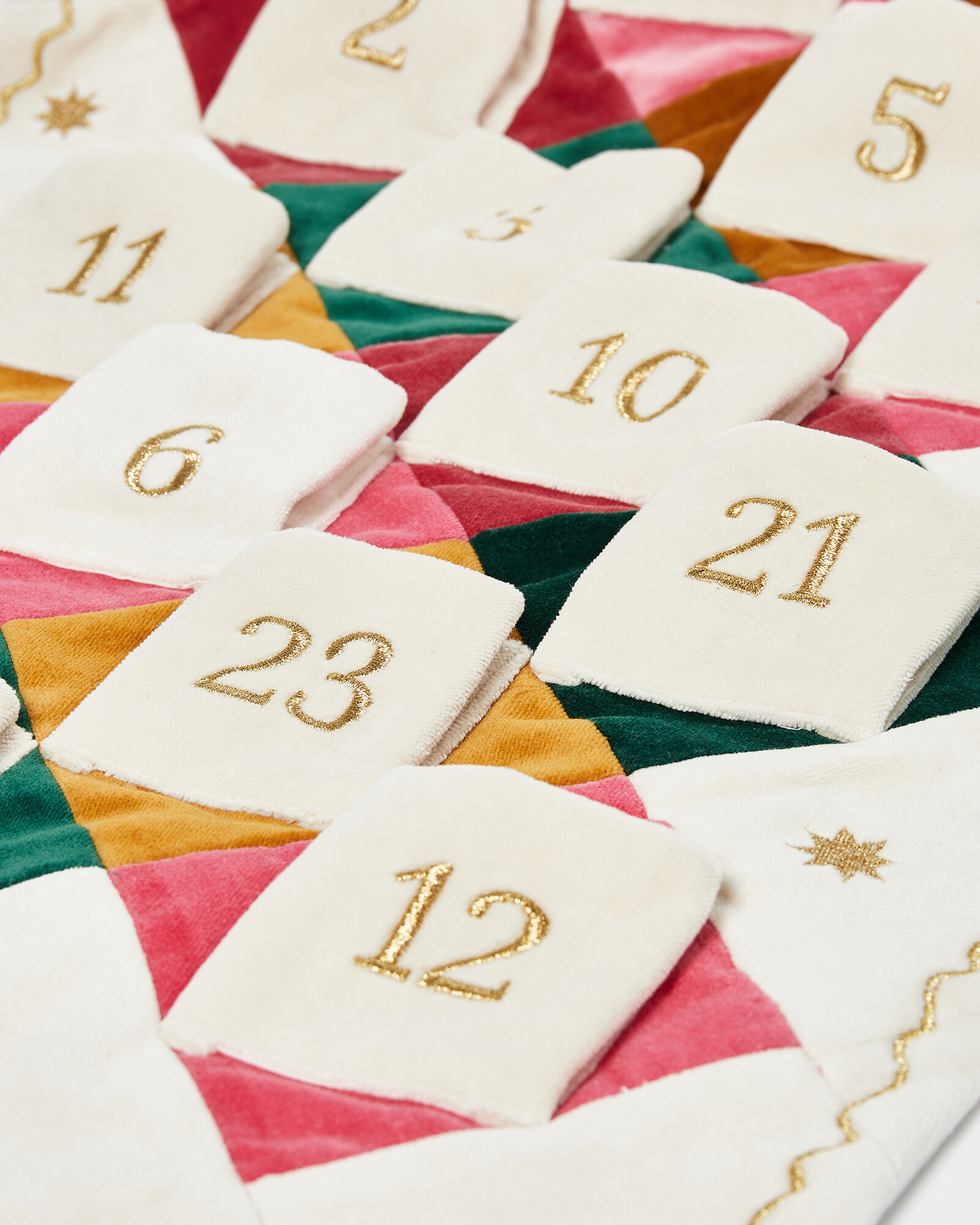 Reusable Velvet Patchwork Fabric Advent Calendar Oliver Bonas