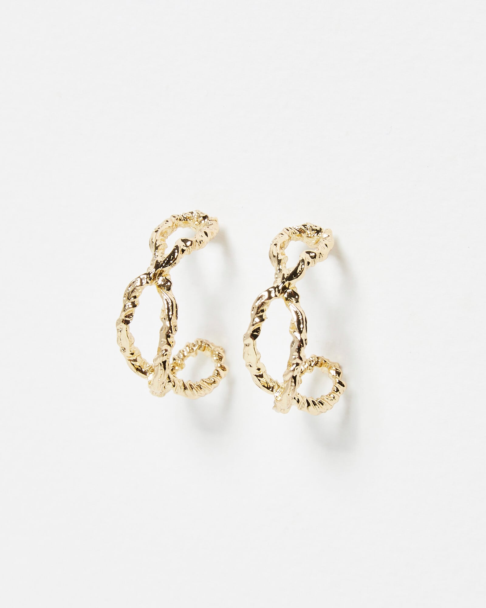 Crushed Heart Textured Golden Hair Tie – Molten Metallic Elastic JLTS0551 main image 0