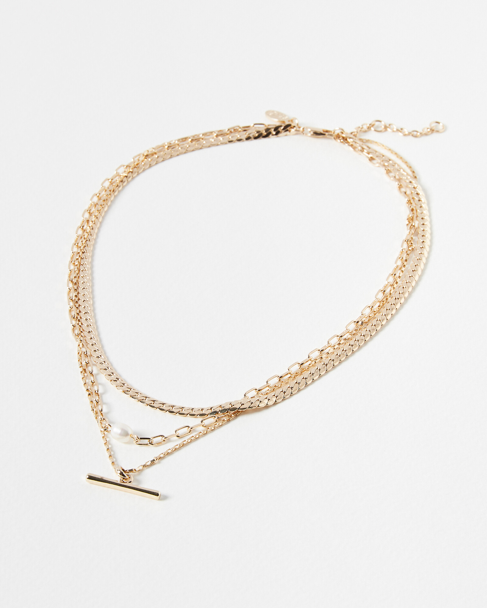 Rosalind Chain, Freshwater Pearl & Bar Layered Necklace