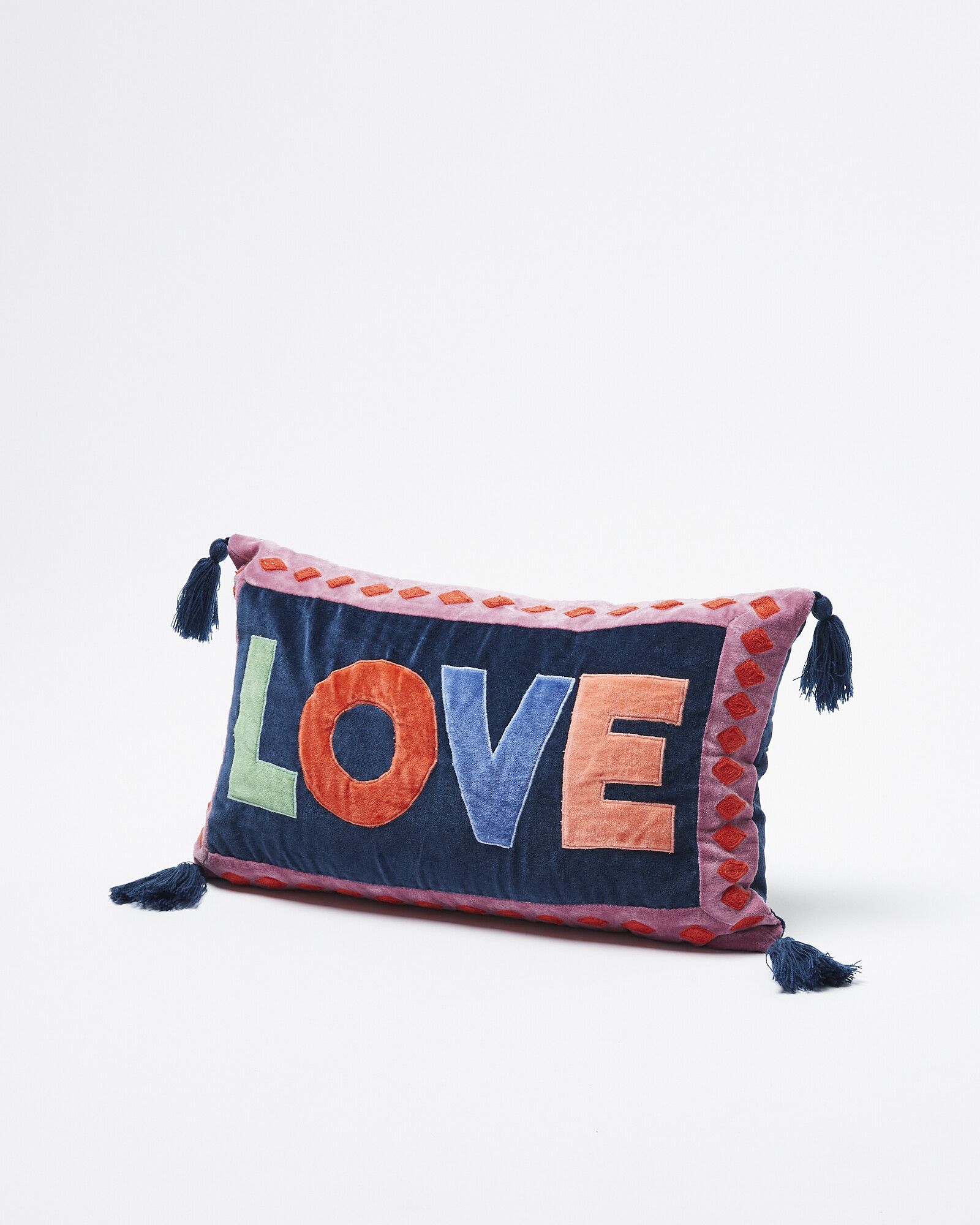 Love Blue Velvet Cushion Cover | Oliver Bonas IE