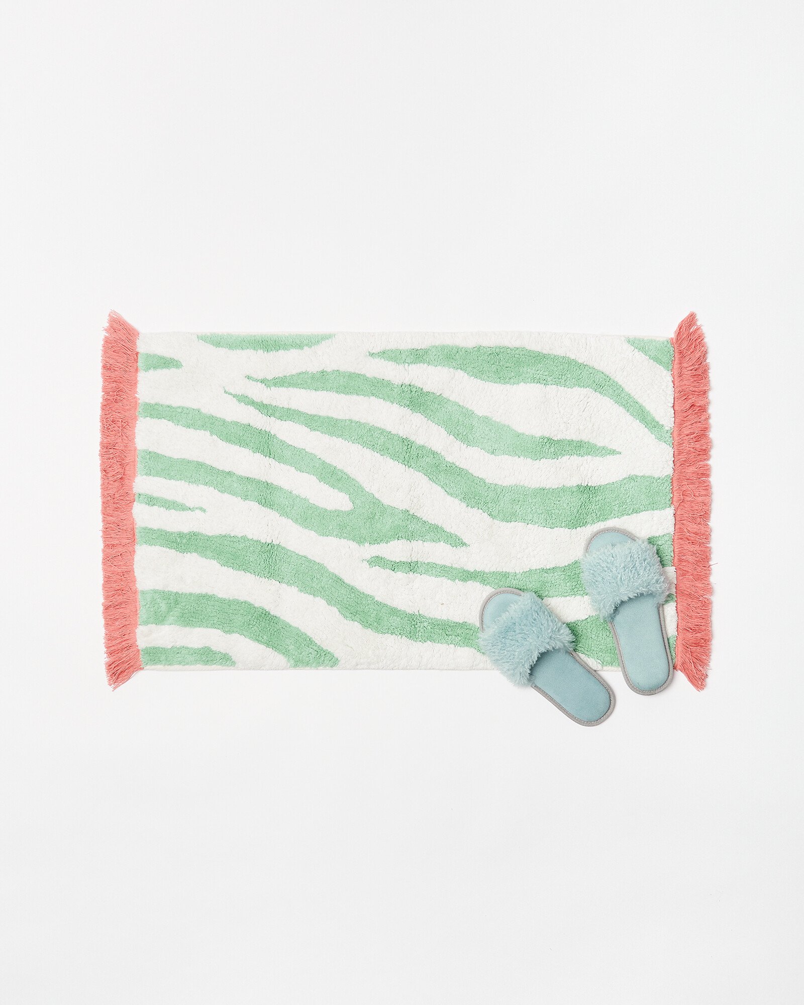 Zebra Green Rectangular Bath Mat Oliver Bonas