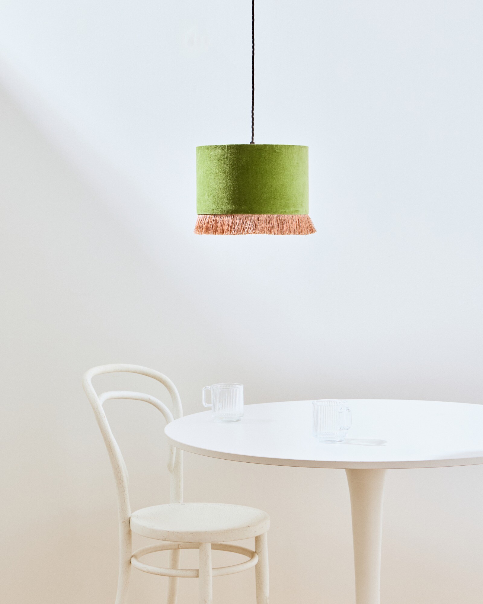 Ero Green Velvet & Tassel Drum Lamp Shade