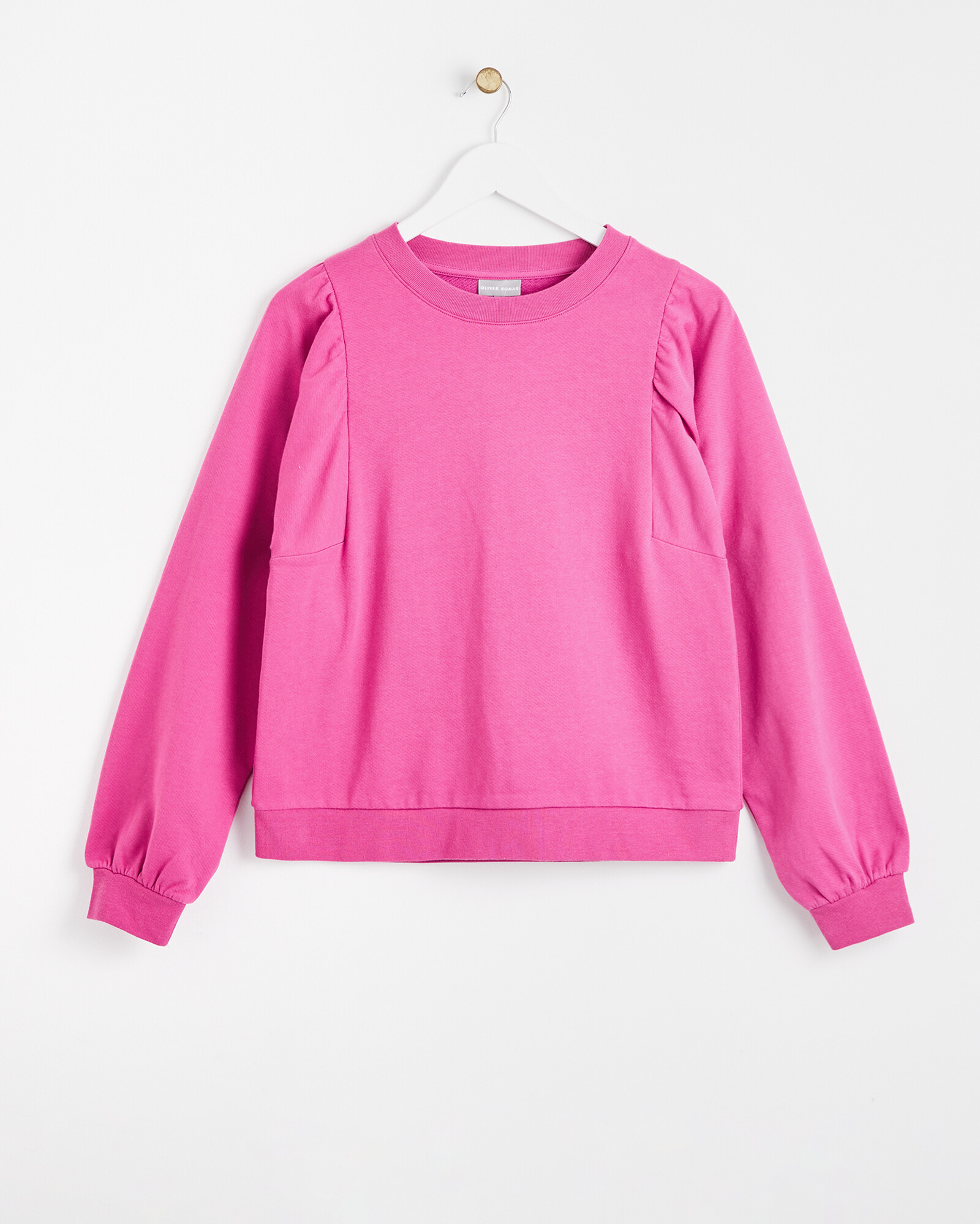 Gathered Shoulder Pink Sweatshirt | Oliver Bonas