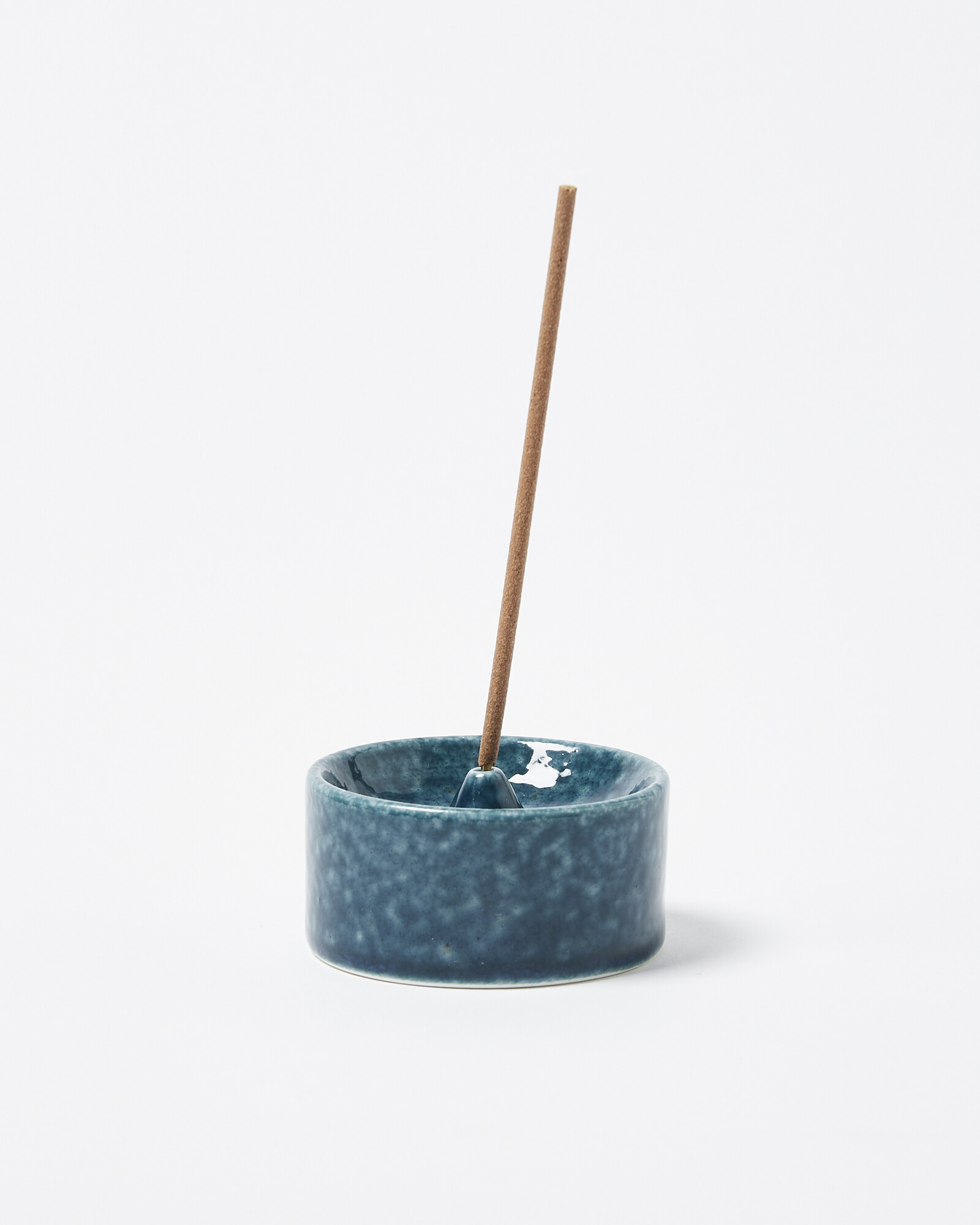 Round Blue Ceramic Incense Holder Oliver Bonas