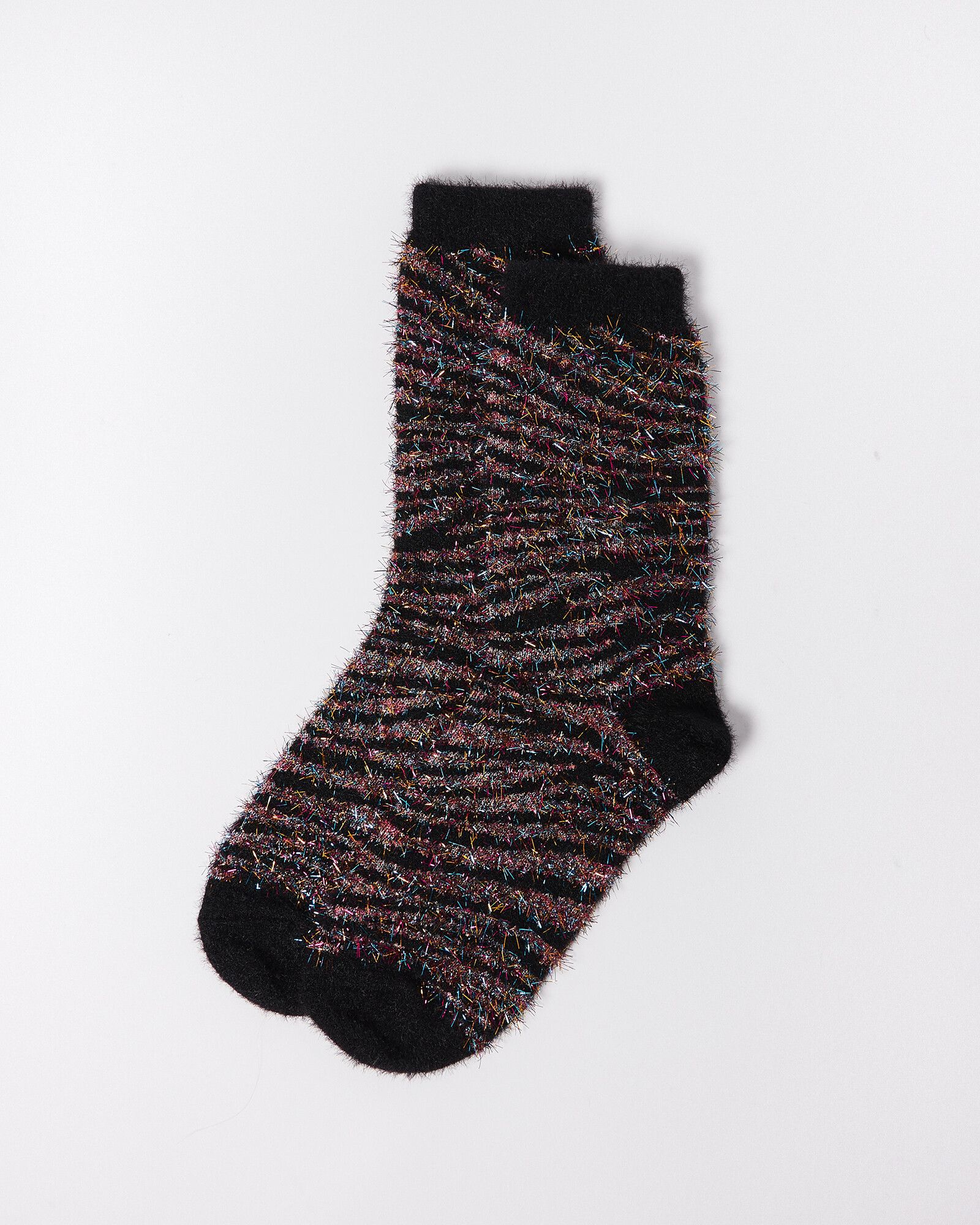 Glitter Zebra Fluffy Cosy Socks | Oliver Bonas
