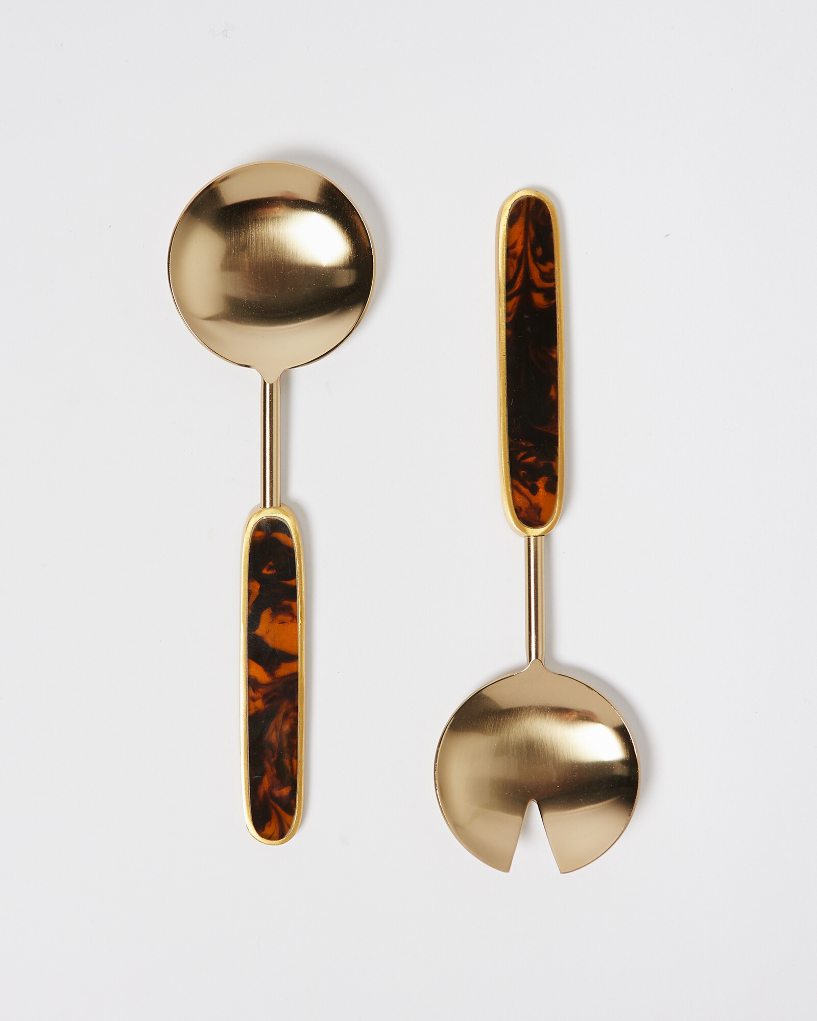 Tortoiseshell Gold Salad Servers Oliver Bonas