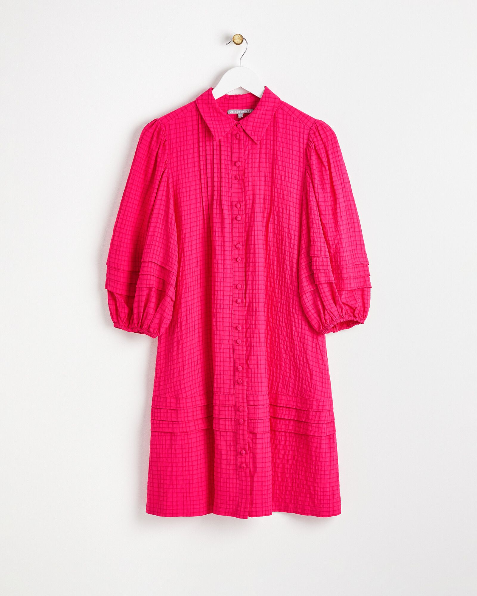 Self Check Pink Shirt Mini Dress | Oliver Bonas