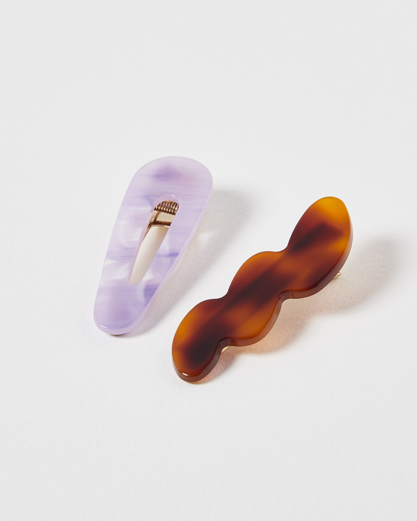 Crystal Mismatch Wave Hair Clips Pack of Two Oliver Bonas