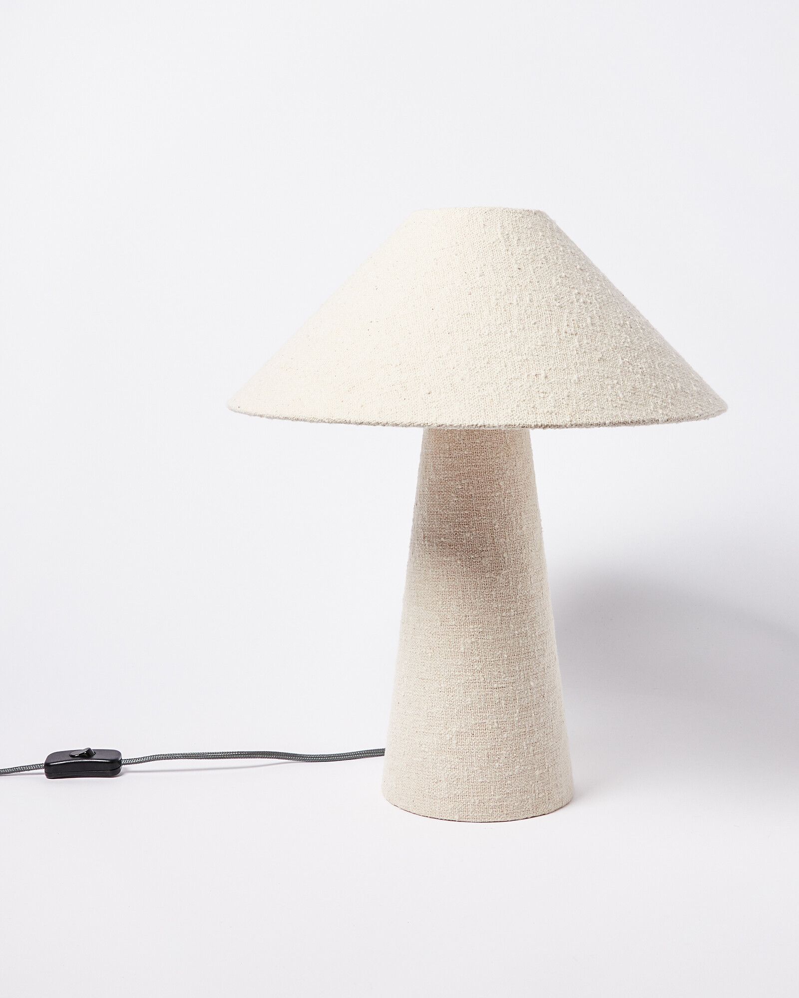 Alma White Boucle Desk & Table Light | Oliver Bonas