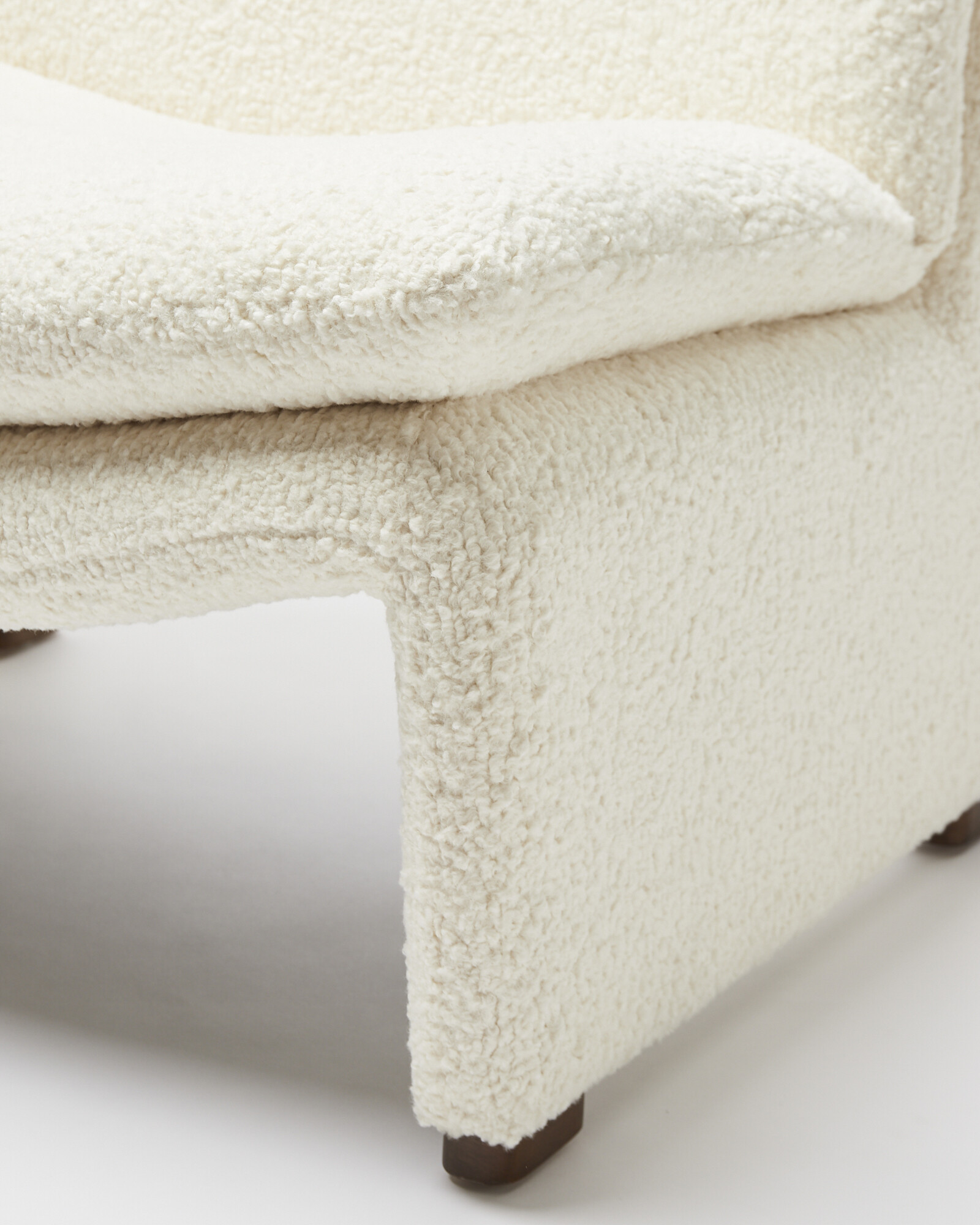 Maya White Faux Sheepskin Boucle Accent Chair | Oliver Bonas
