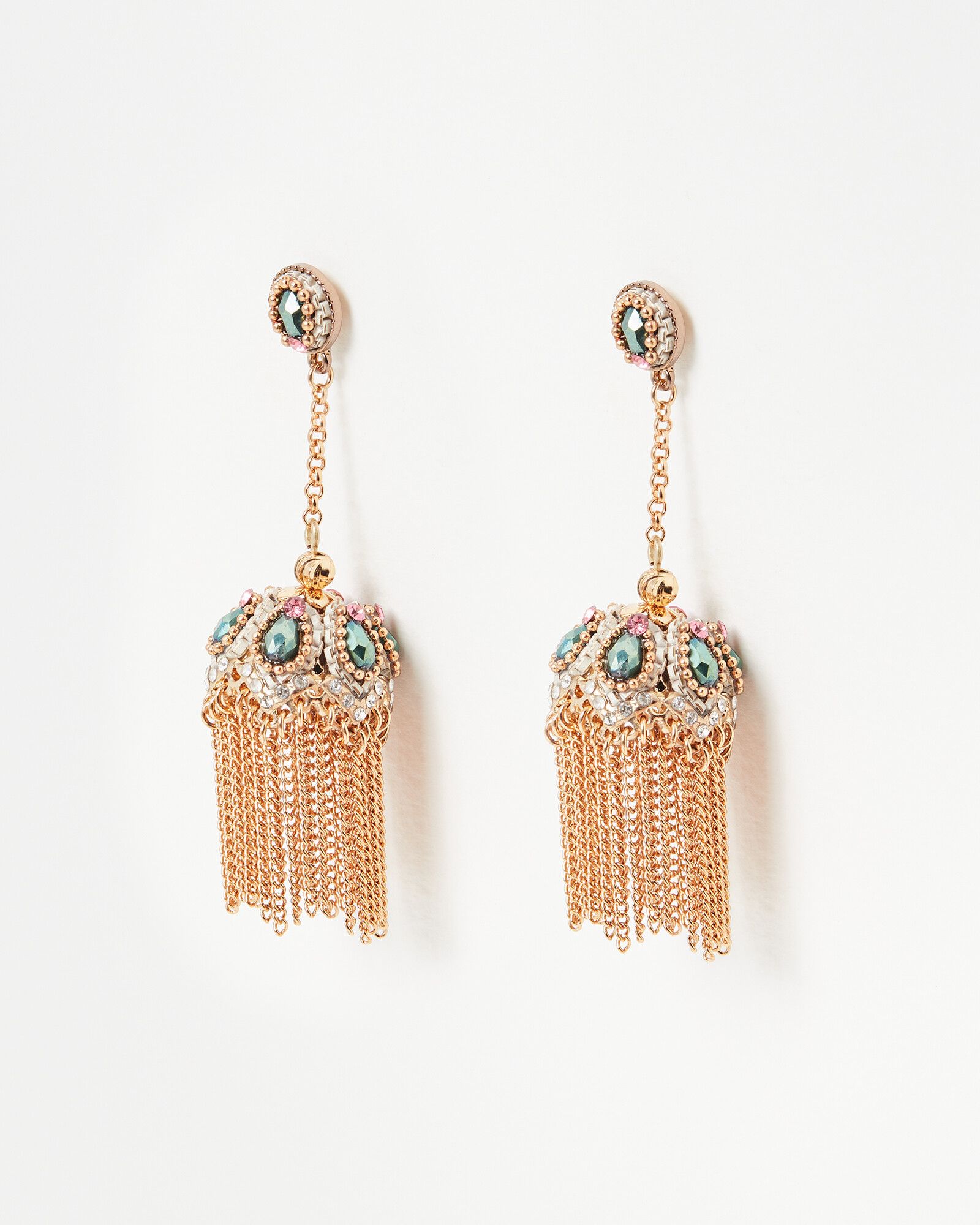 Jhumka Tassel Drop Stud Earrings | Oliver Bonas
