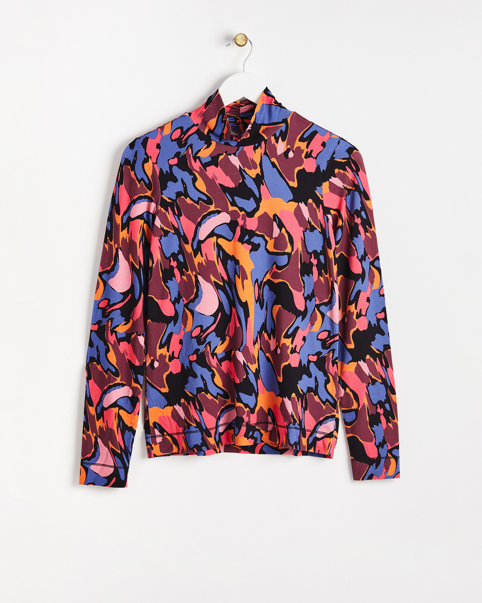 Marble Print High Neck Jersey Top 2