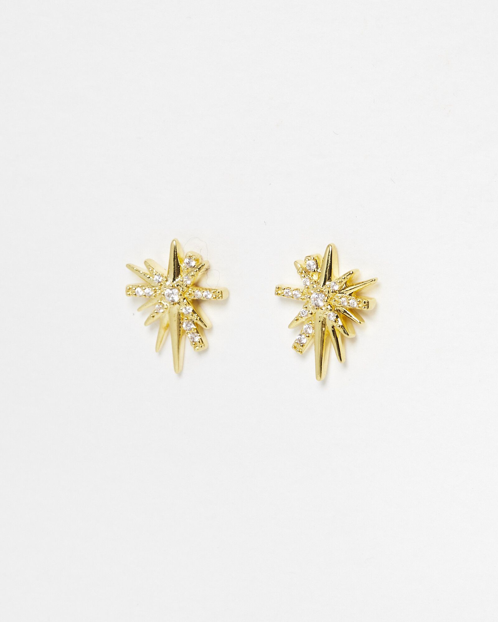 Aster Starburst Gold Plated Stud Earrings | Oliver Bonas
