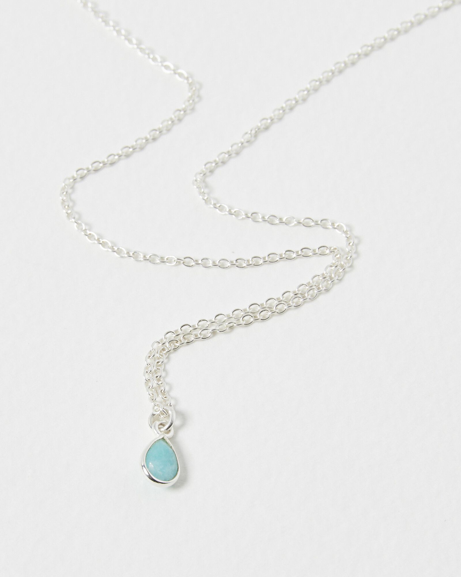 Auden Amazonite Silver Drop Pendant Necklace | Oliver Bonas