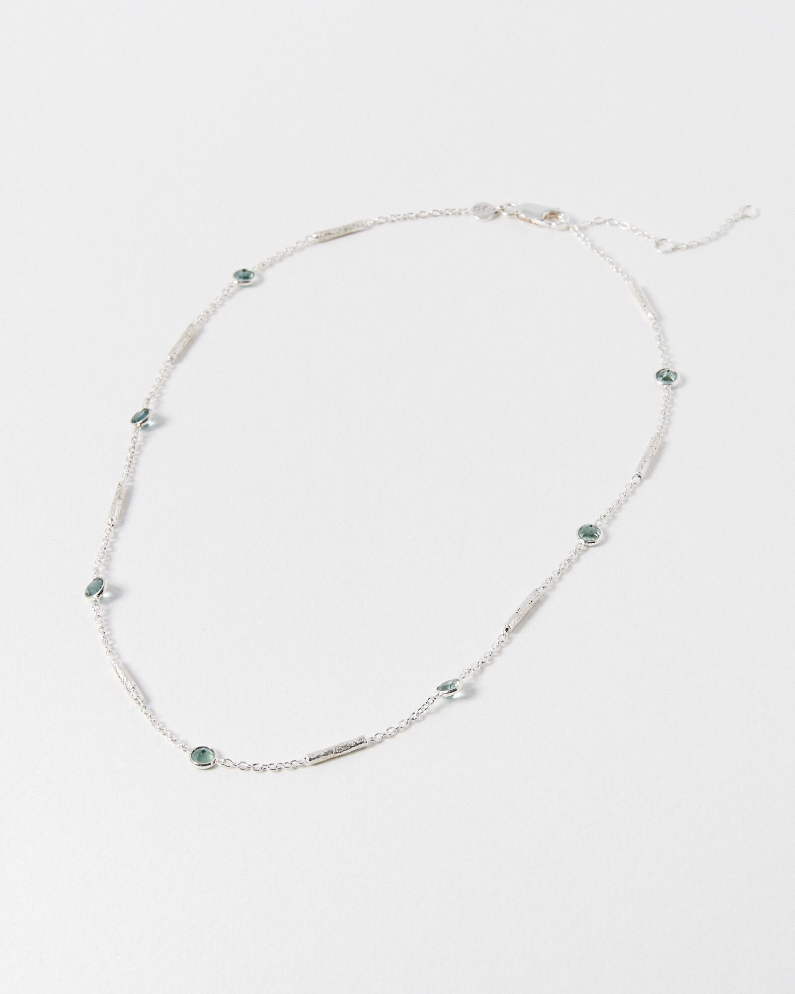 Katelyn Tourmaline & Bar Silver Chain Necklace | Oliver Bonas