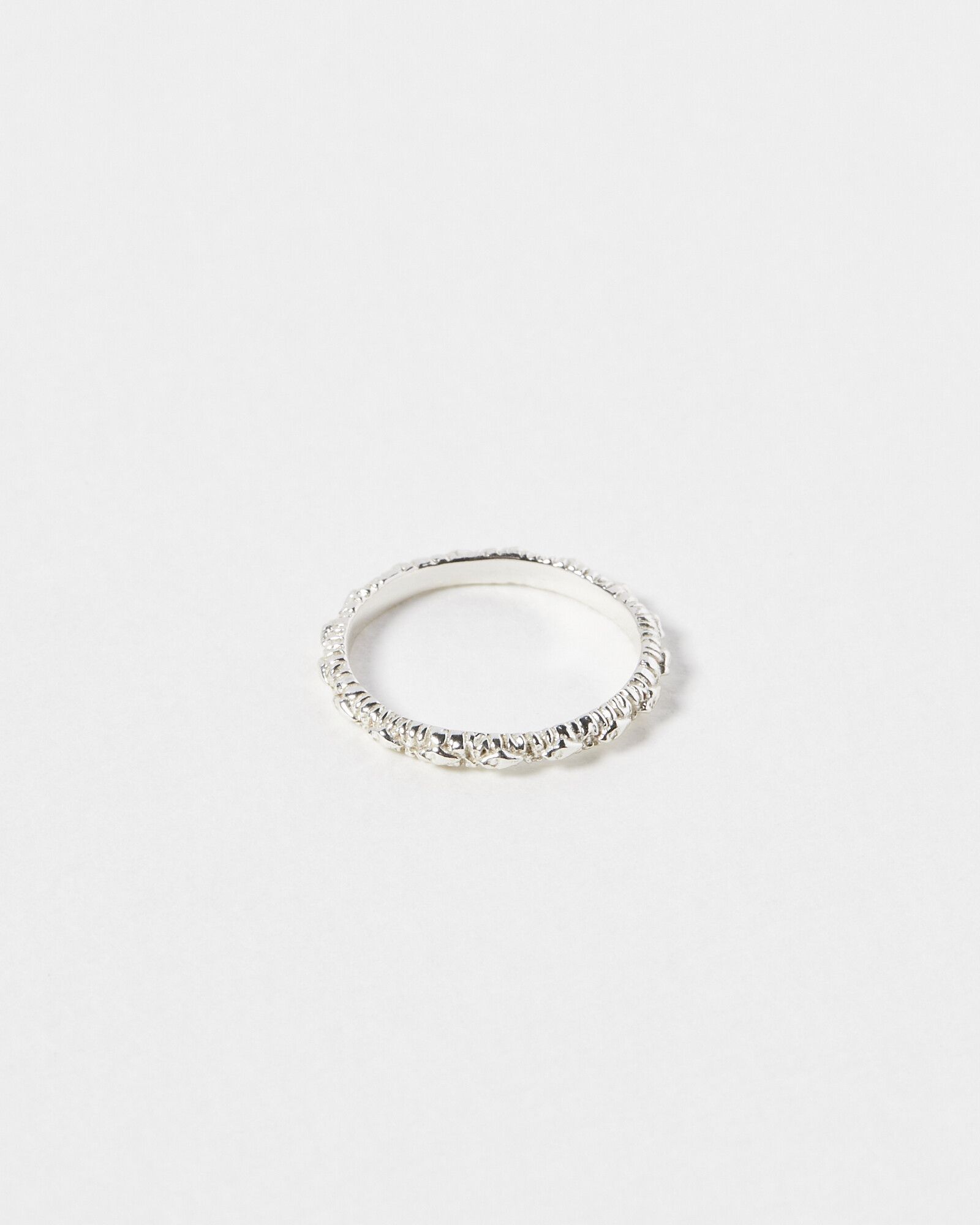 Margaret Molten Texture Silver Delicate Ring | Oliver Bonas