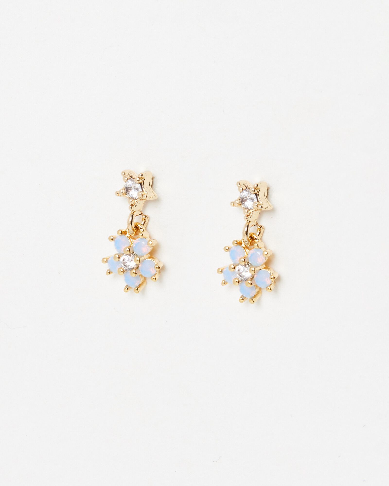 Jojo Blue Flower & Star Drop Earrings | Oliver Bonas