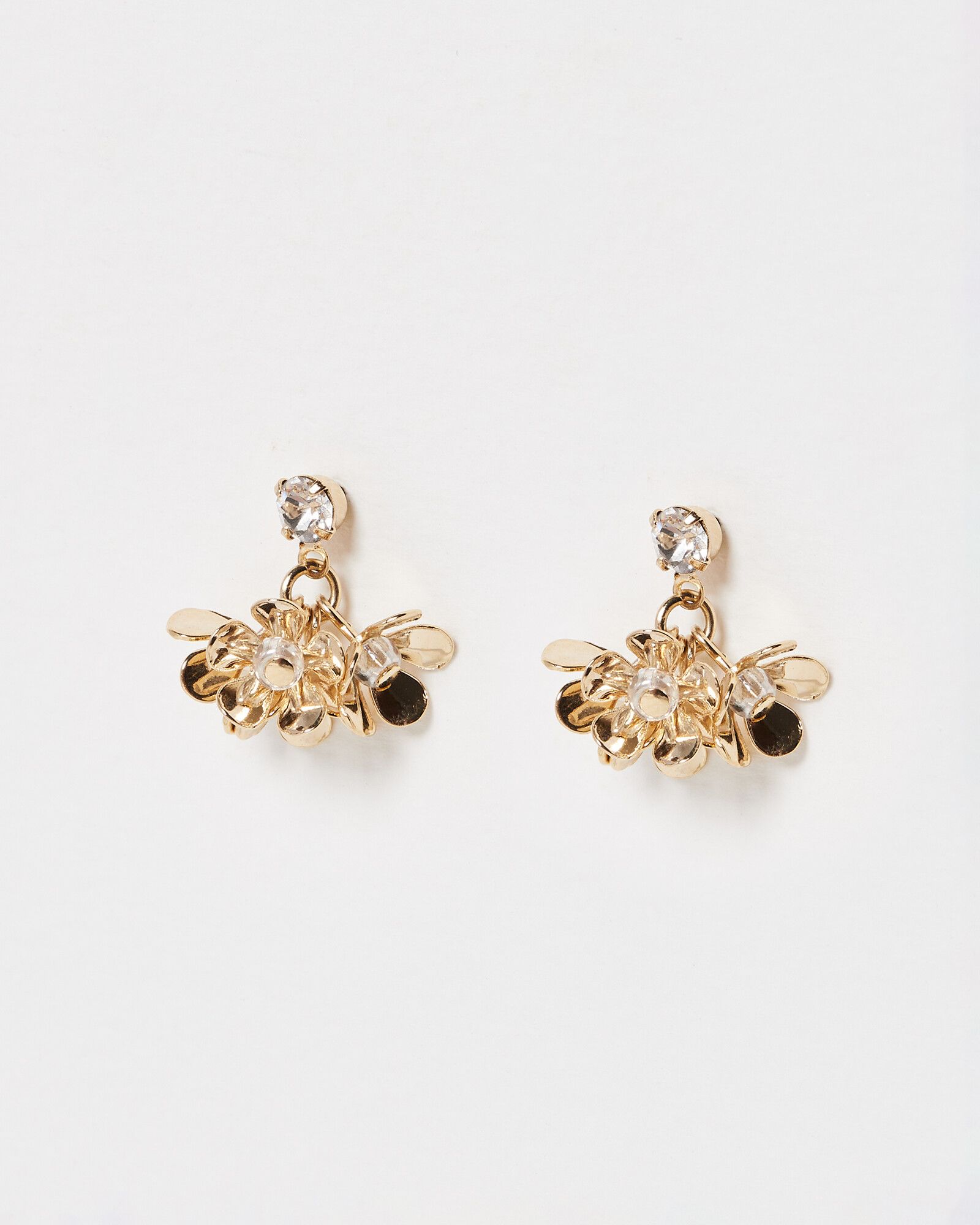 Flora Flower Cluster Drop Stud Earrings | Oliver Bonas