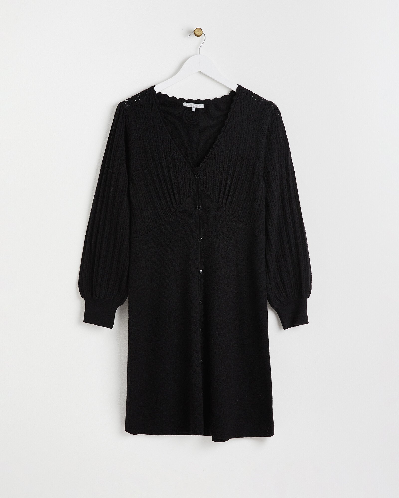 Black Stitch Knitted Mini Dress Oliver Bonas