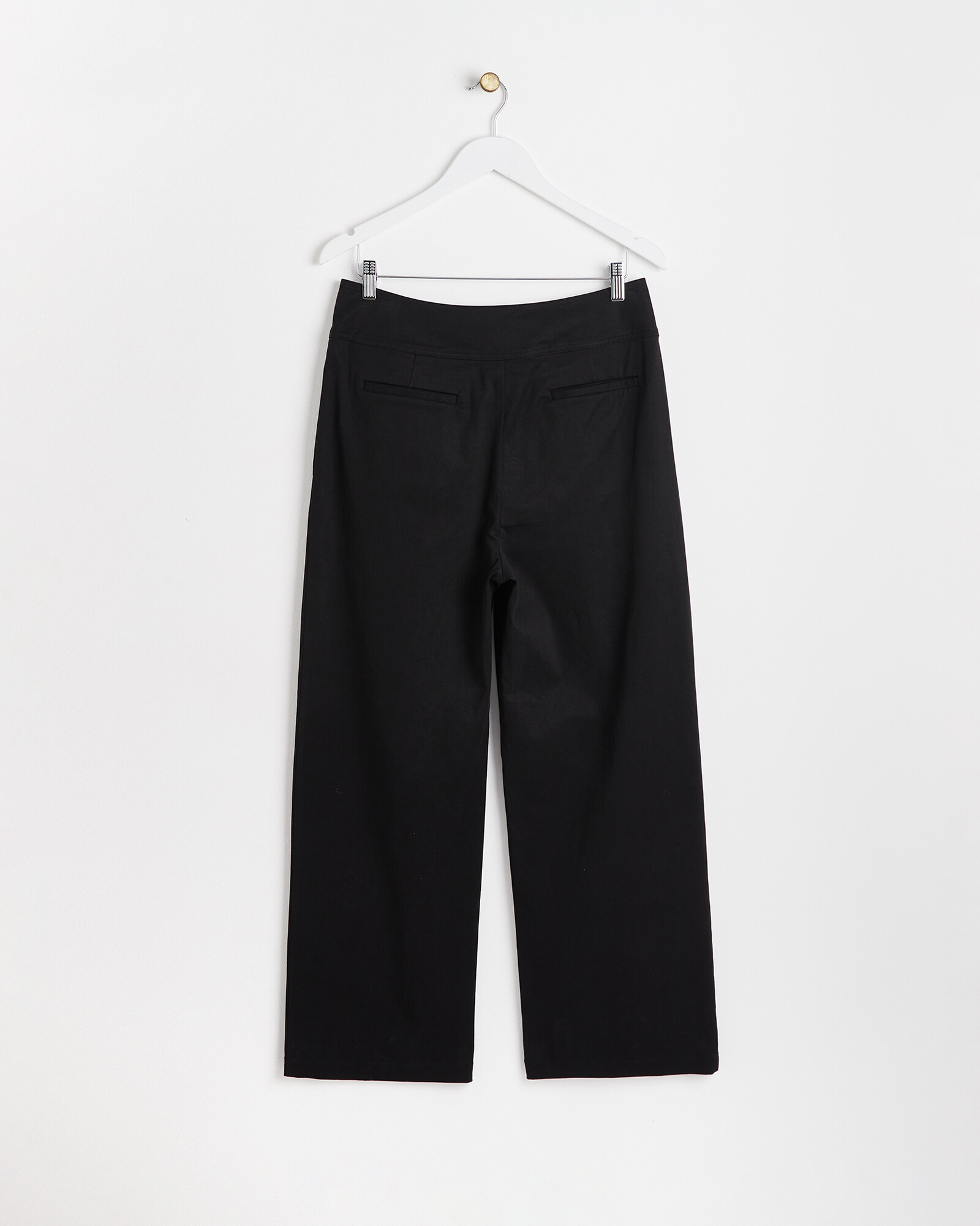 Black Basque Waist Wide Leg Trousers | Oliver Bonas