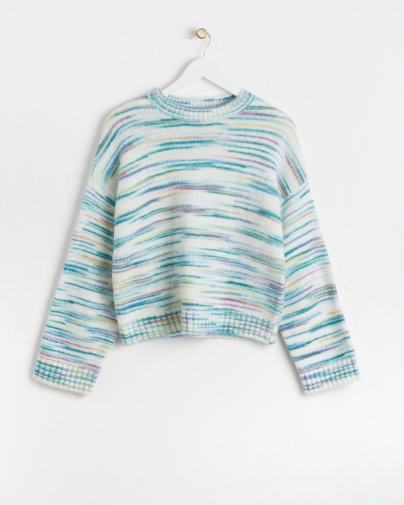 Space Dye Boxy Blue Knitted Jumper | Oliver Bonas