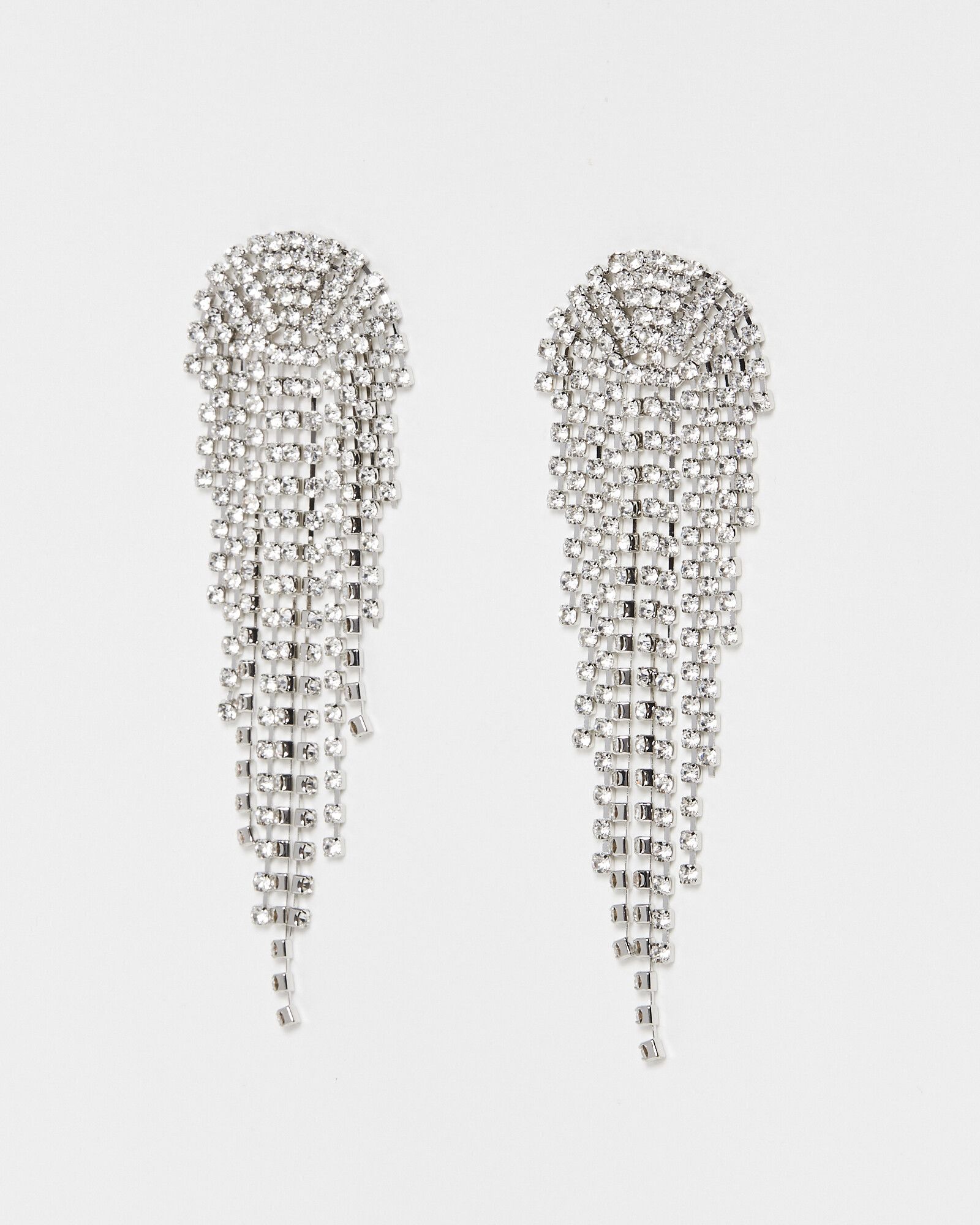 Angelique Glass Stone Tassel Drop Statement Earrings | Oliver Bonas