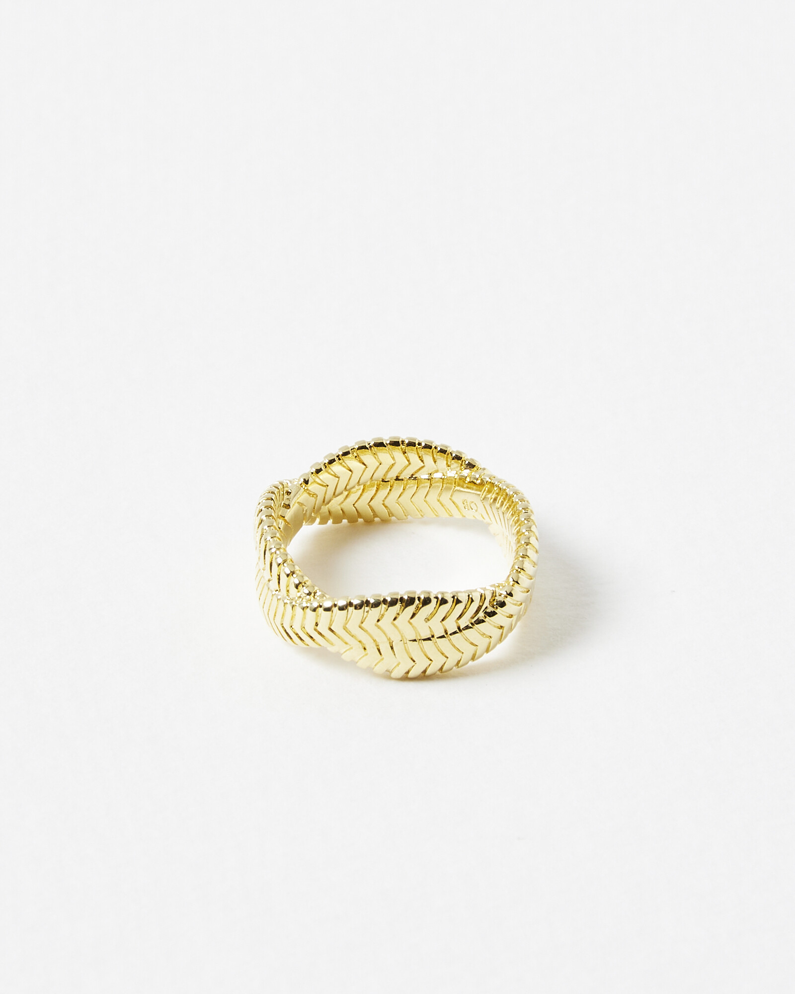 Adele Snake Chain Gold Plated Statement Ring Oliver Bonas