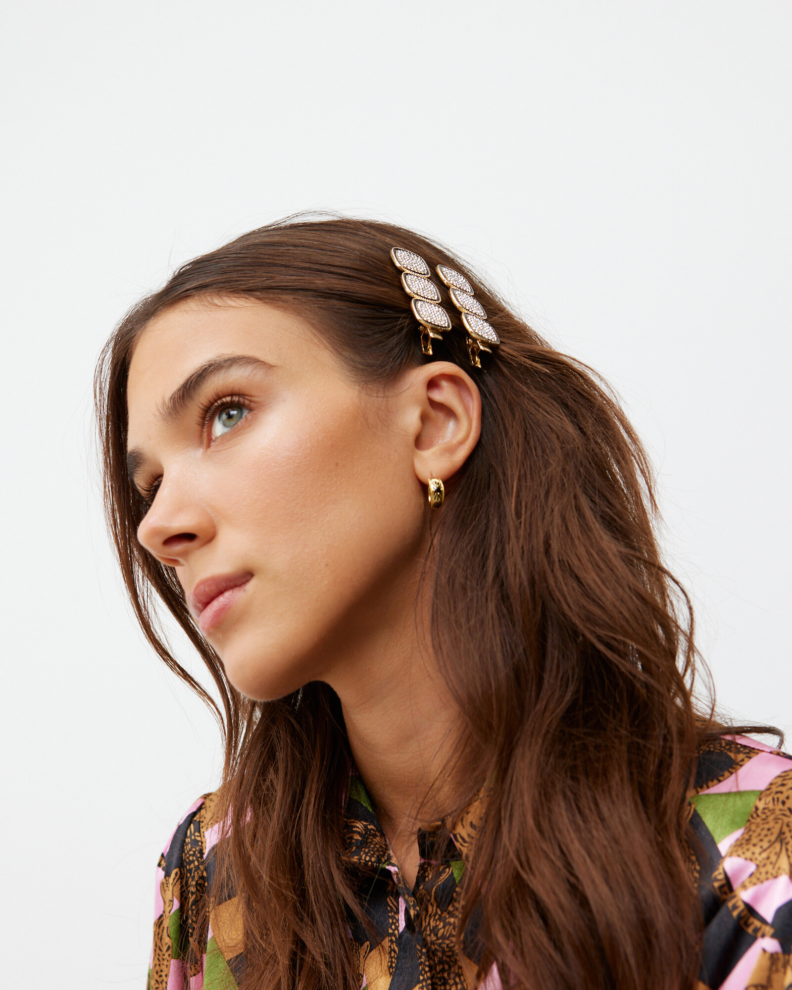 Cady Sparkle Squares Hair Clips Pack of Two Oliver Bonas