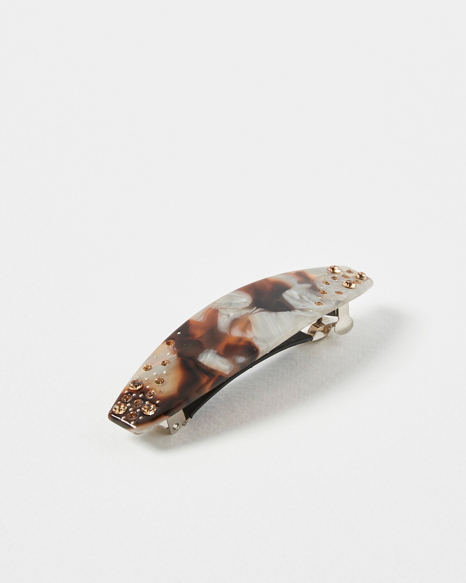 Clara Brown Marble Embellished Barrette Hair Clip Oliver Bonas