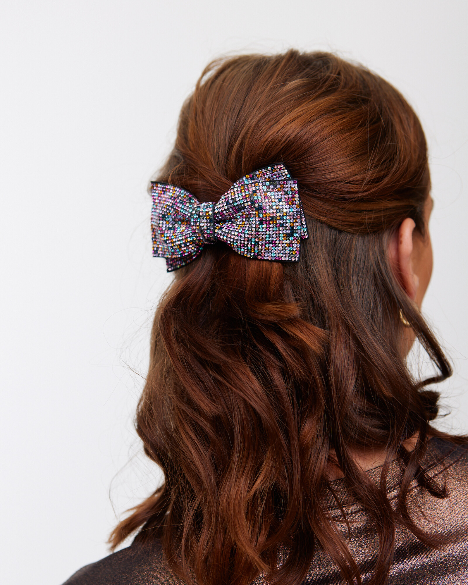 Edith Rainbow Stone Bow Hair Clip Oliver Bonas US