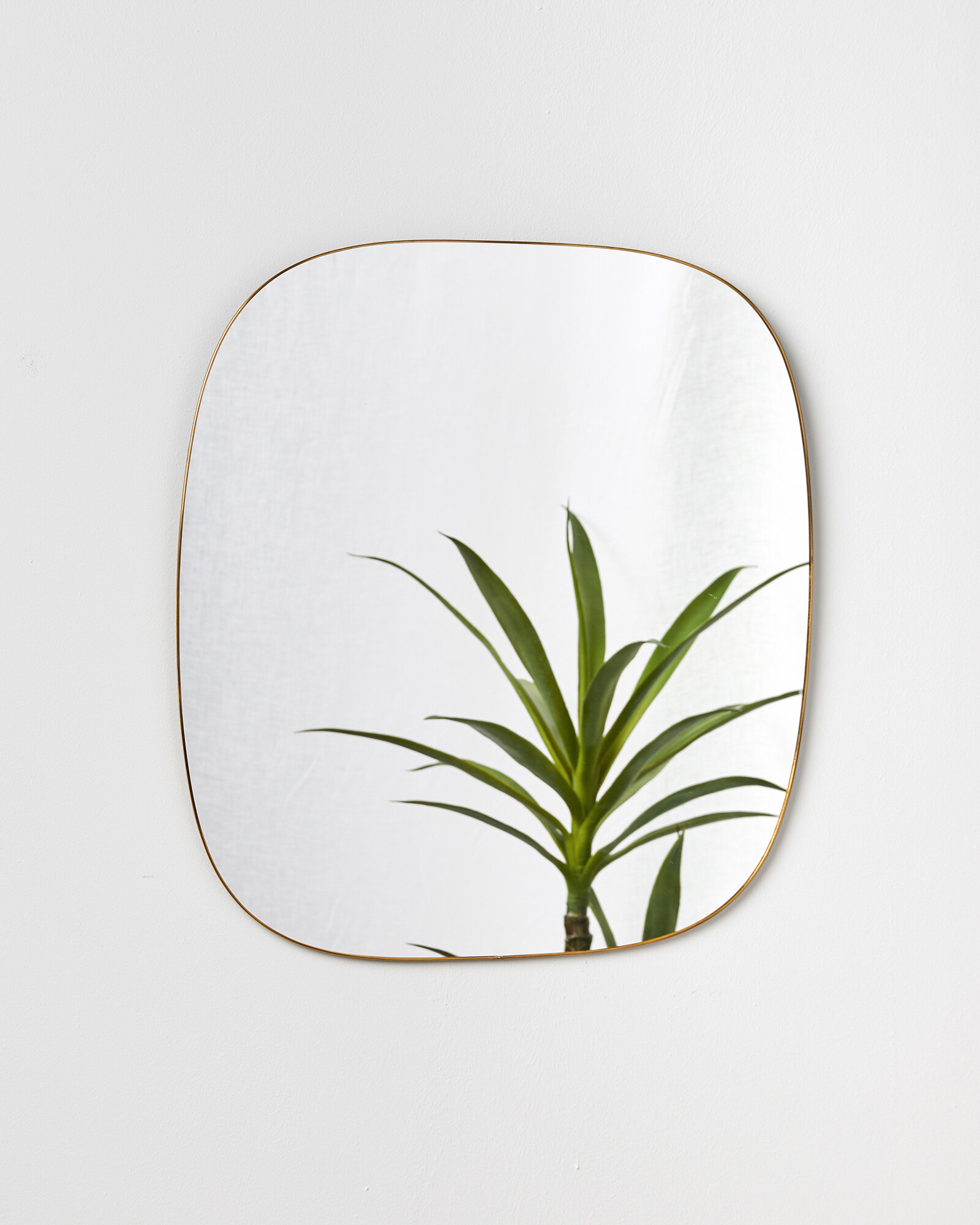 Gold & Glass Square Wall Mirror