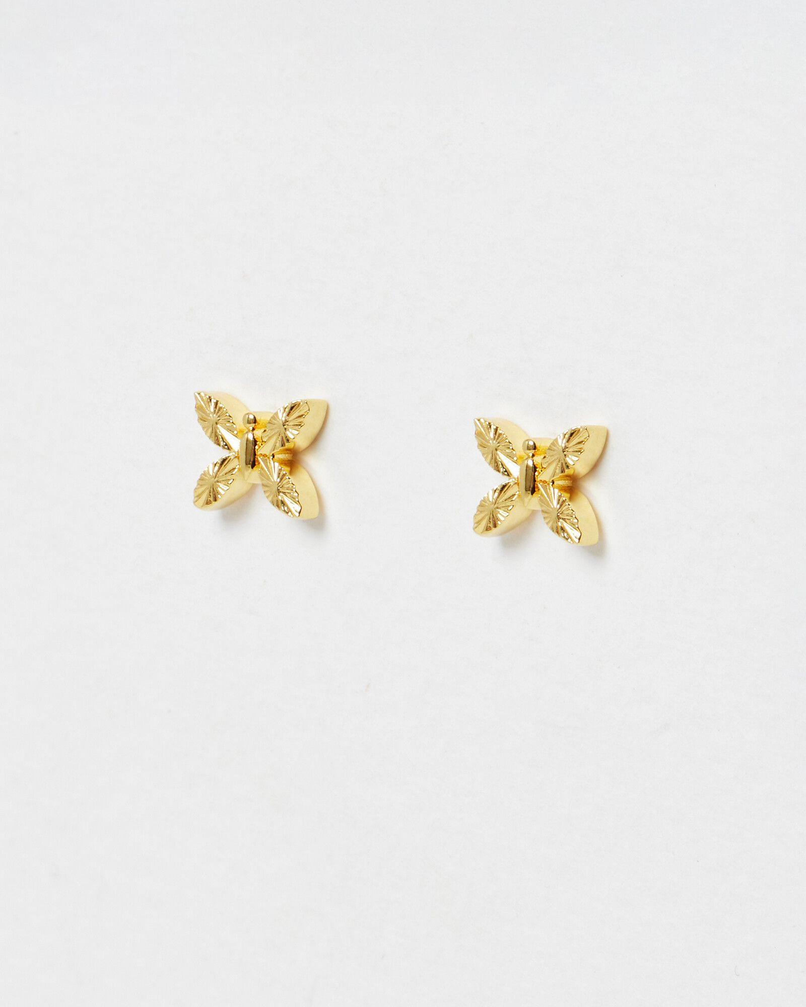 Bertie Butterfly Gold Plated Stud Earrings | Oliver Bonas