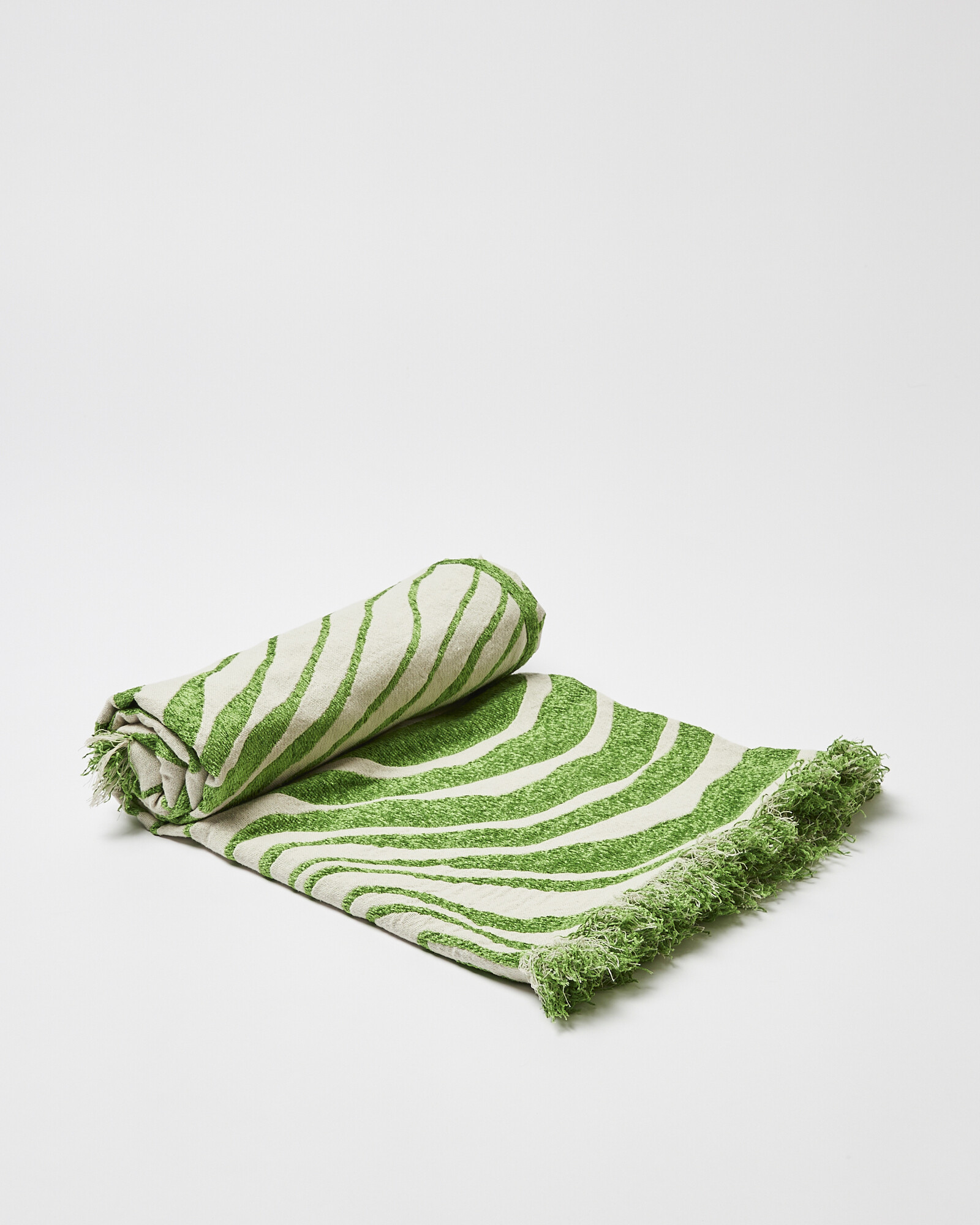 Kairi Green Chenille Jacquard Throw