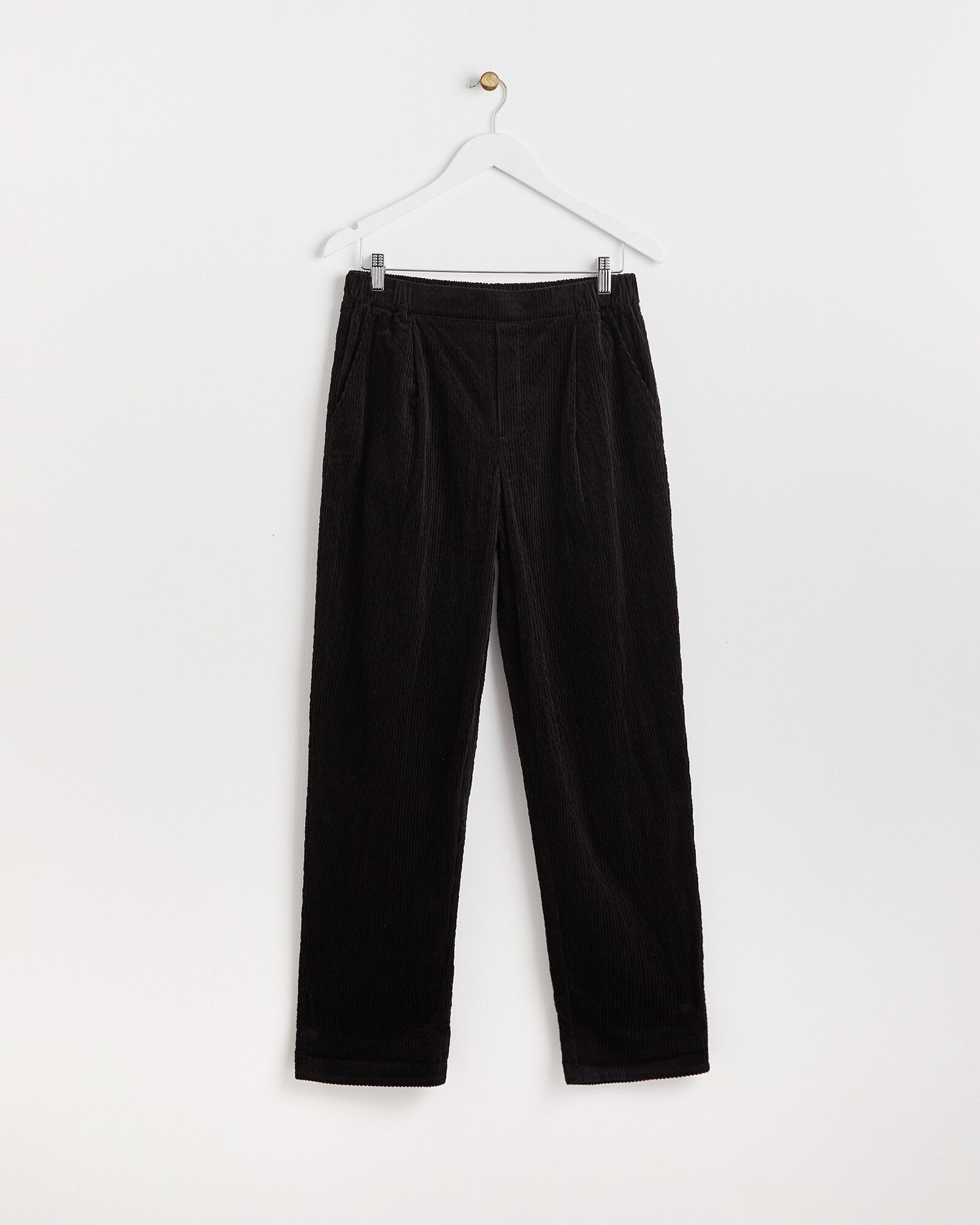 Black Corduroy Relaxed Pull On Joggers | Oliver Bonas