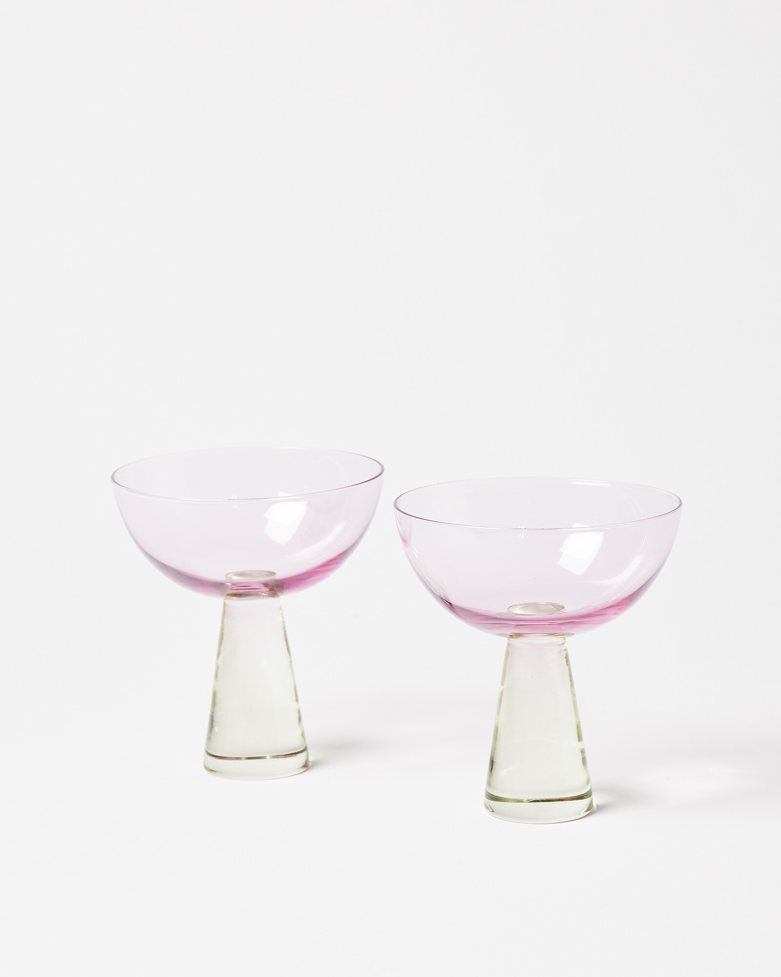 Yara Sculptural Pink Cocktail Glasses Set of Two
