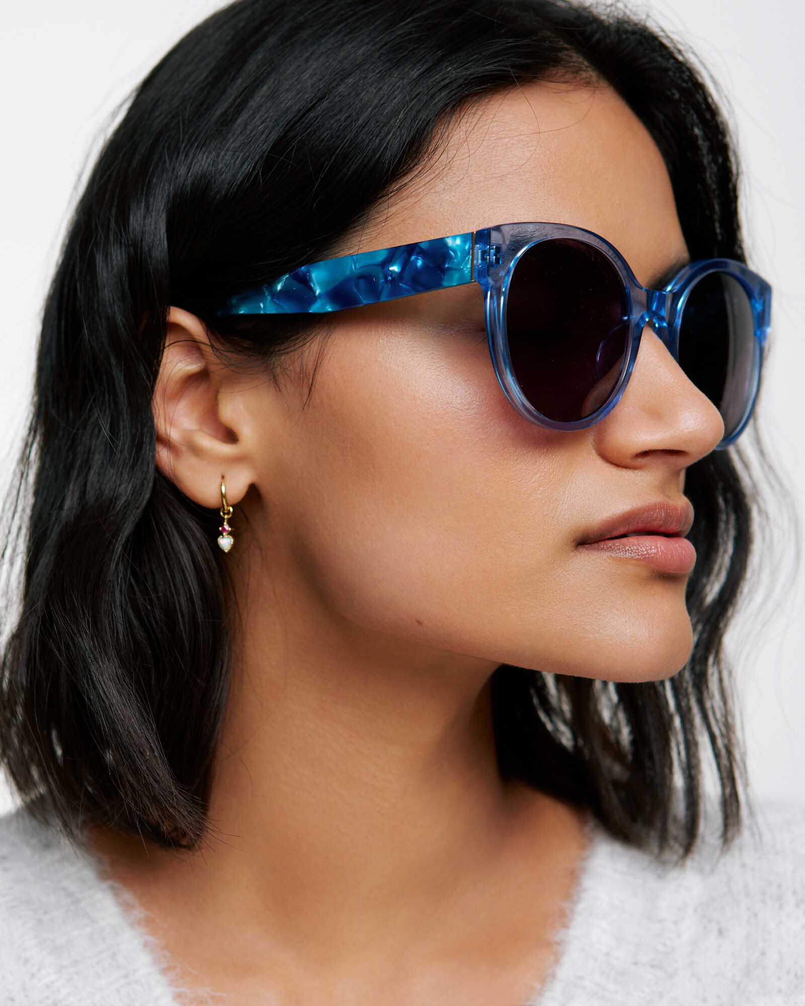 Blake Acetate Mens Round Sunglasses in Tortoise
