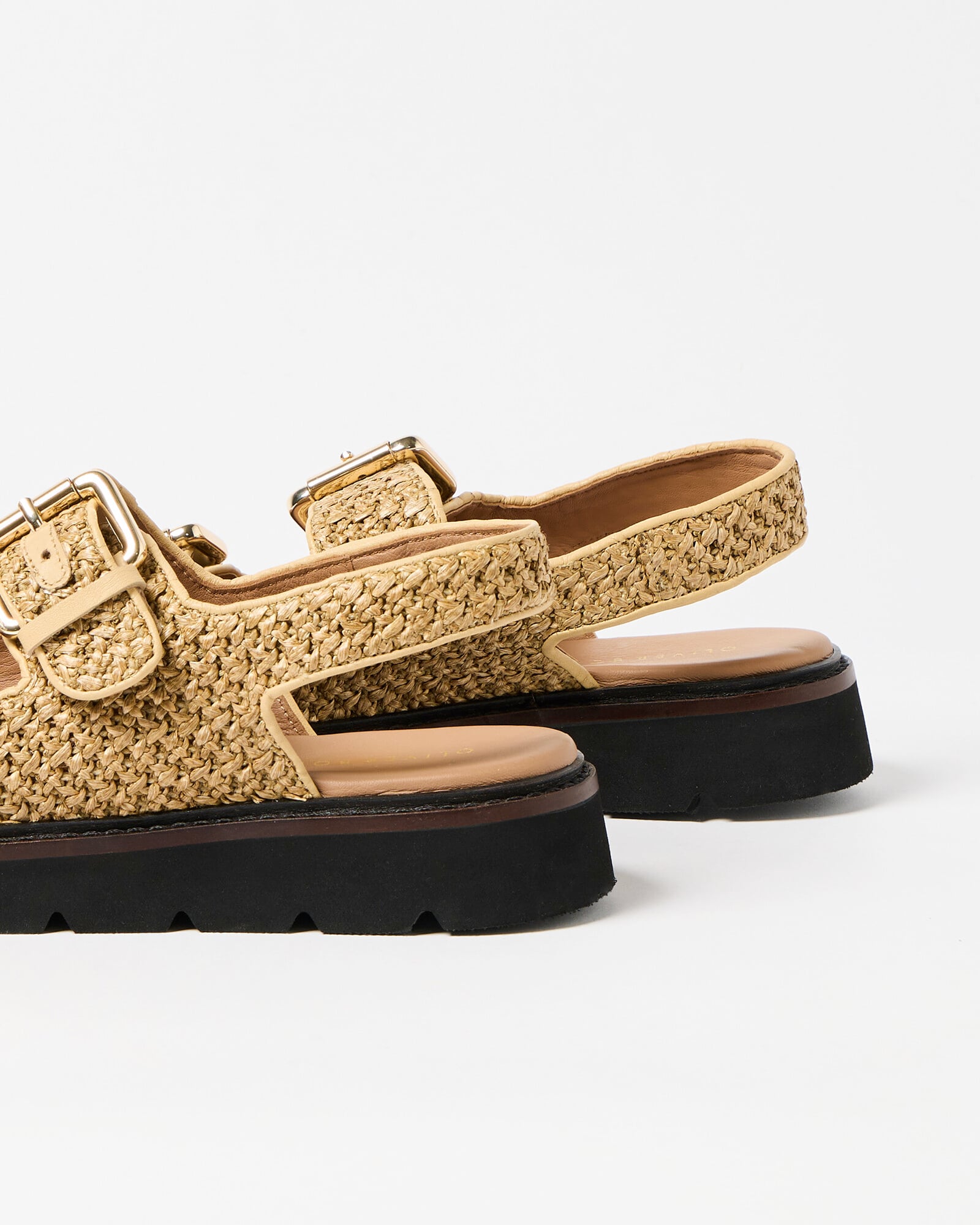 Double Strap Chunky Sole Sandal in London Magnolia
