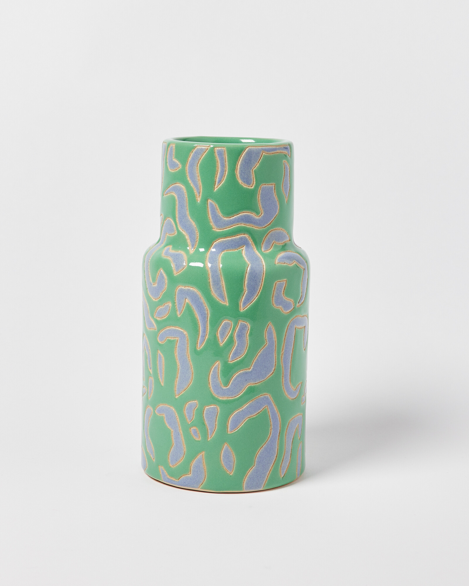 Kimbe Leopard Green Ceramic Vase Oliver Bonas