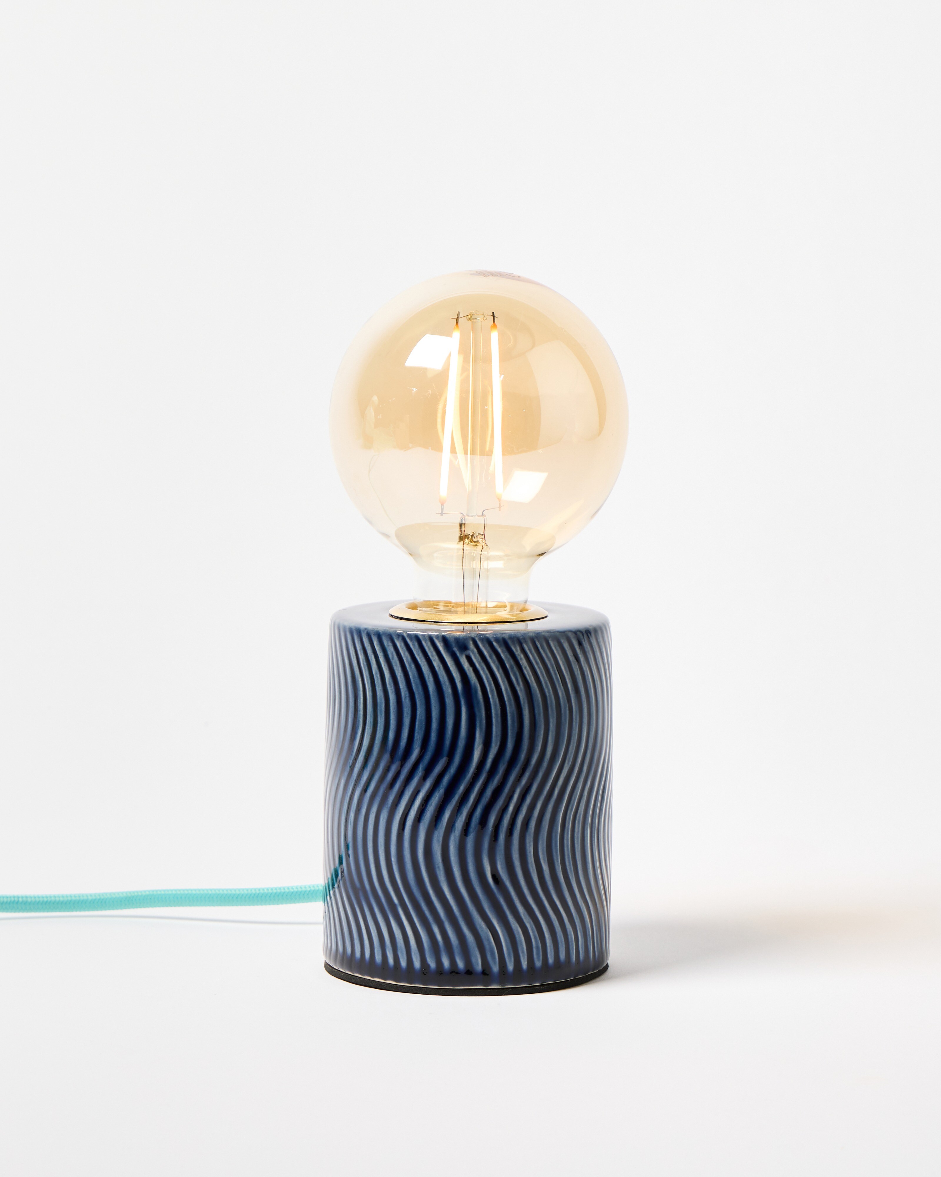 Minuit Blue Ceramic Desk & Table Lamp Base