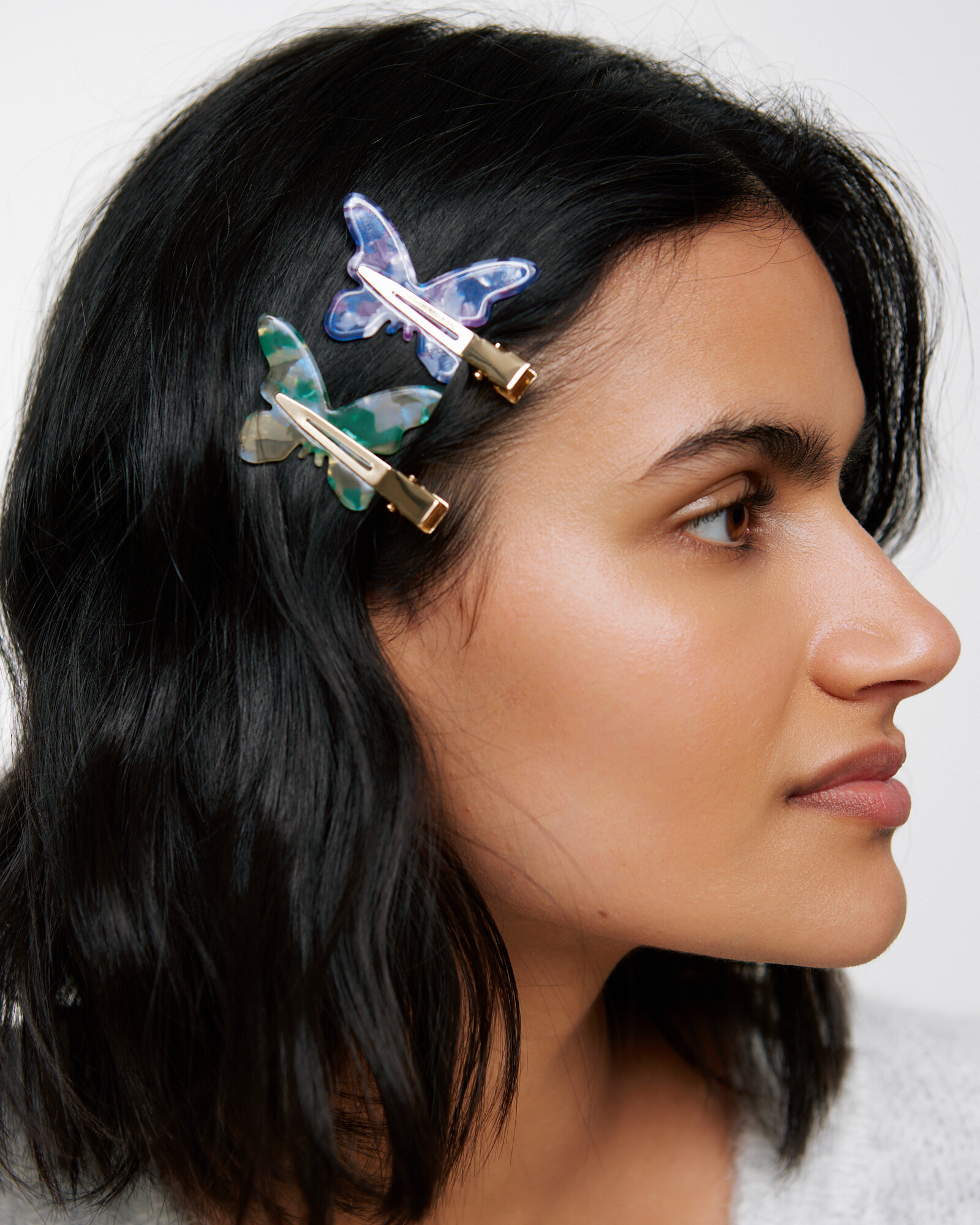 Butterfly Resin Hair Clips Pack of Two Oliver Bonas