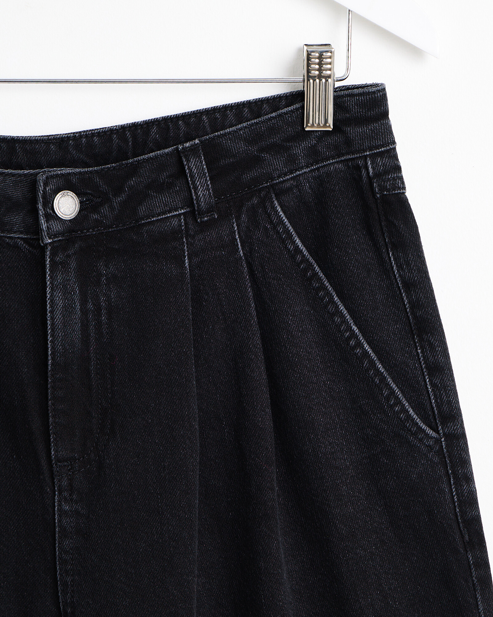 Black Pleated Wide Leg Denim Jeans Oliver Bonas — free download