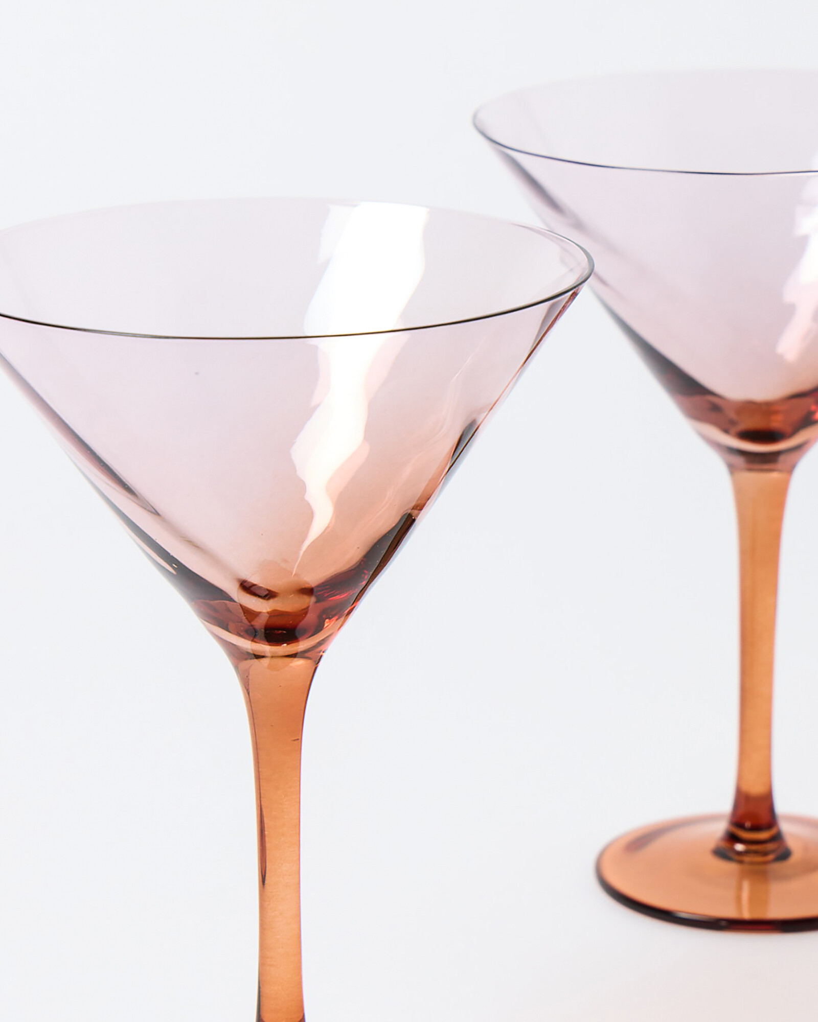 Java Pink Ombre Glass Martini Glasses Set of Two | Oliver Bonas