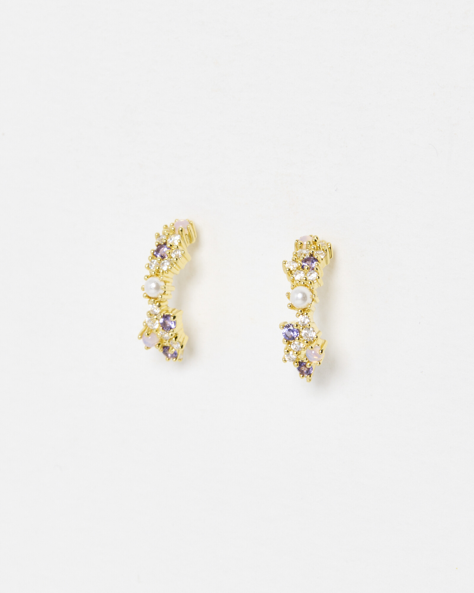 Kendal Gold Plated Pearl Cluster Hoop Earrings