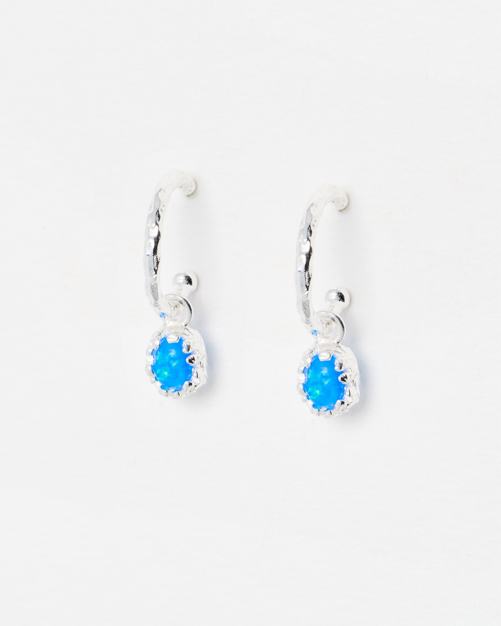 Mary Blue Opal Sterling Silver Drop Earrings