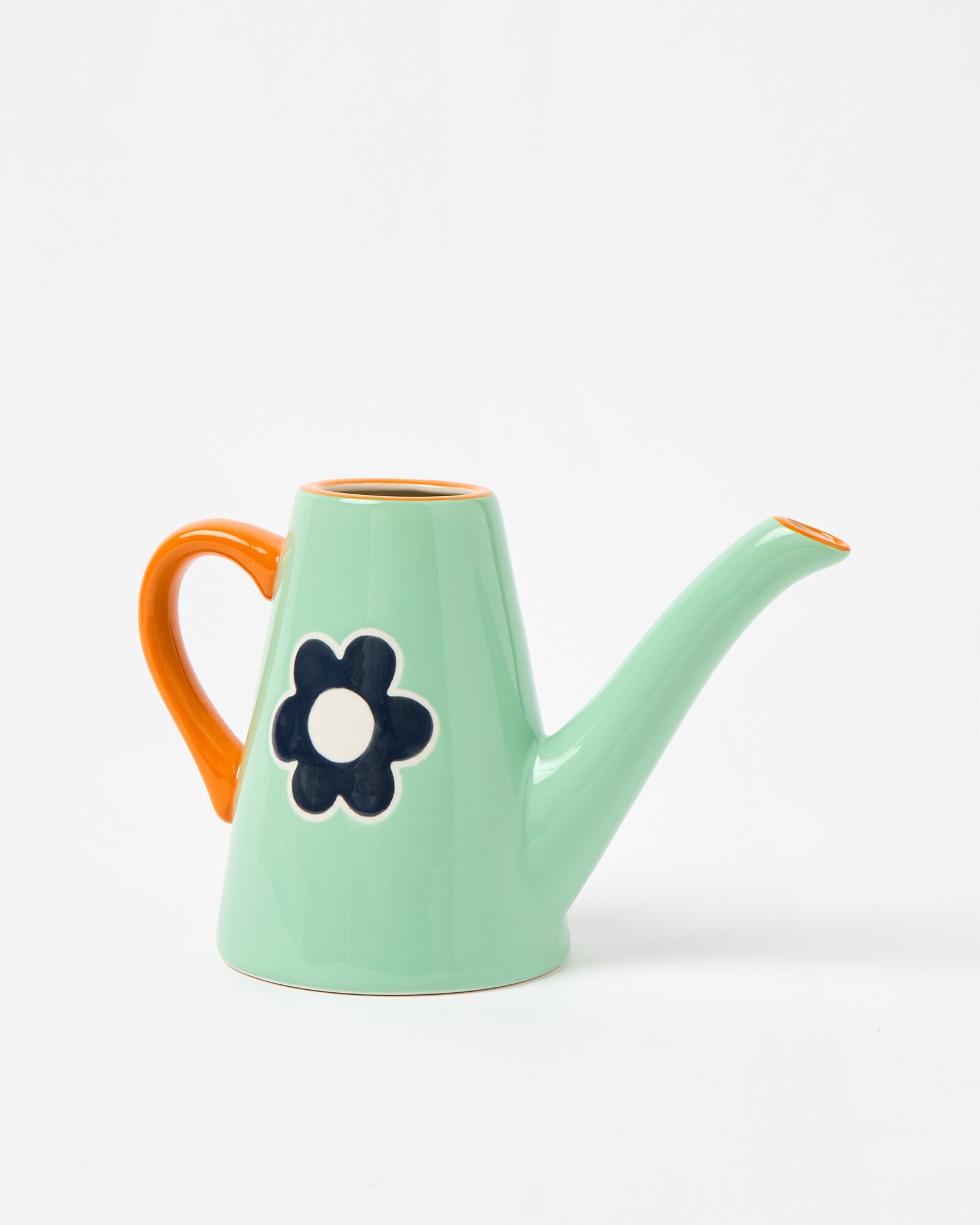 Daisy Green Ceramic Watering Can