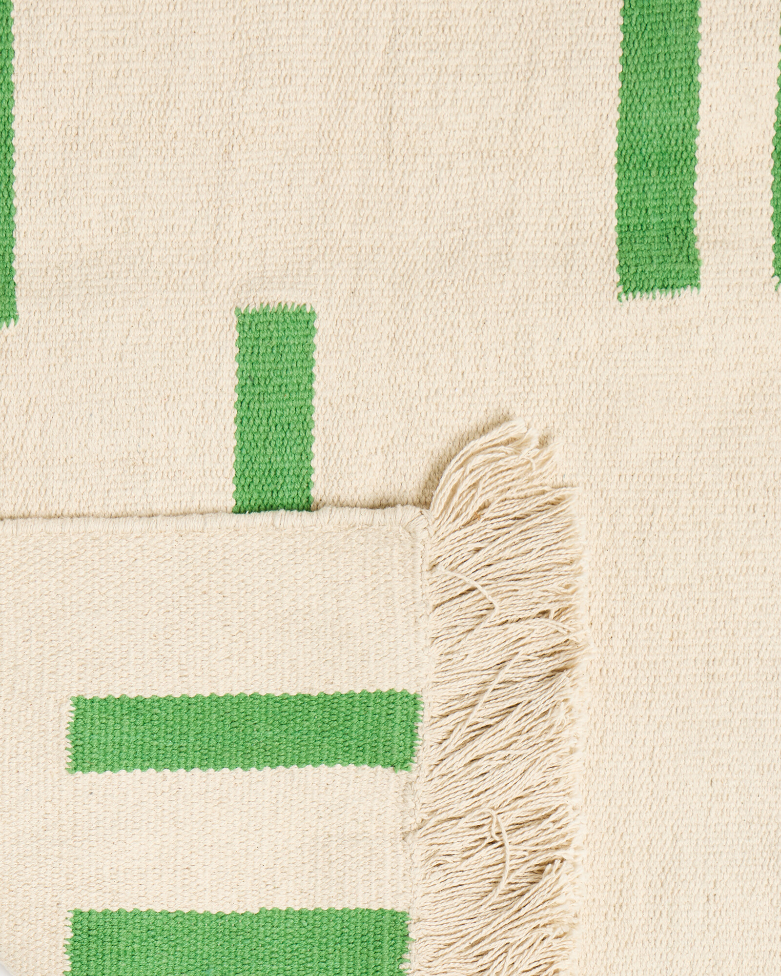 Dash Cream & Green Geometric Runner Rug 200x70cm | Oliver Bonas