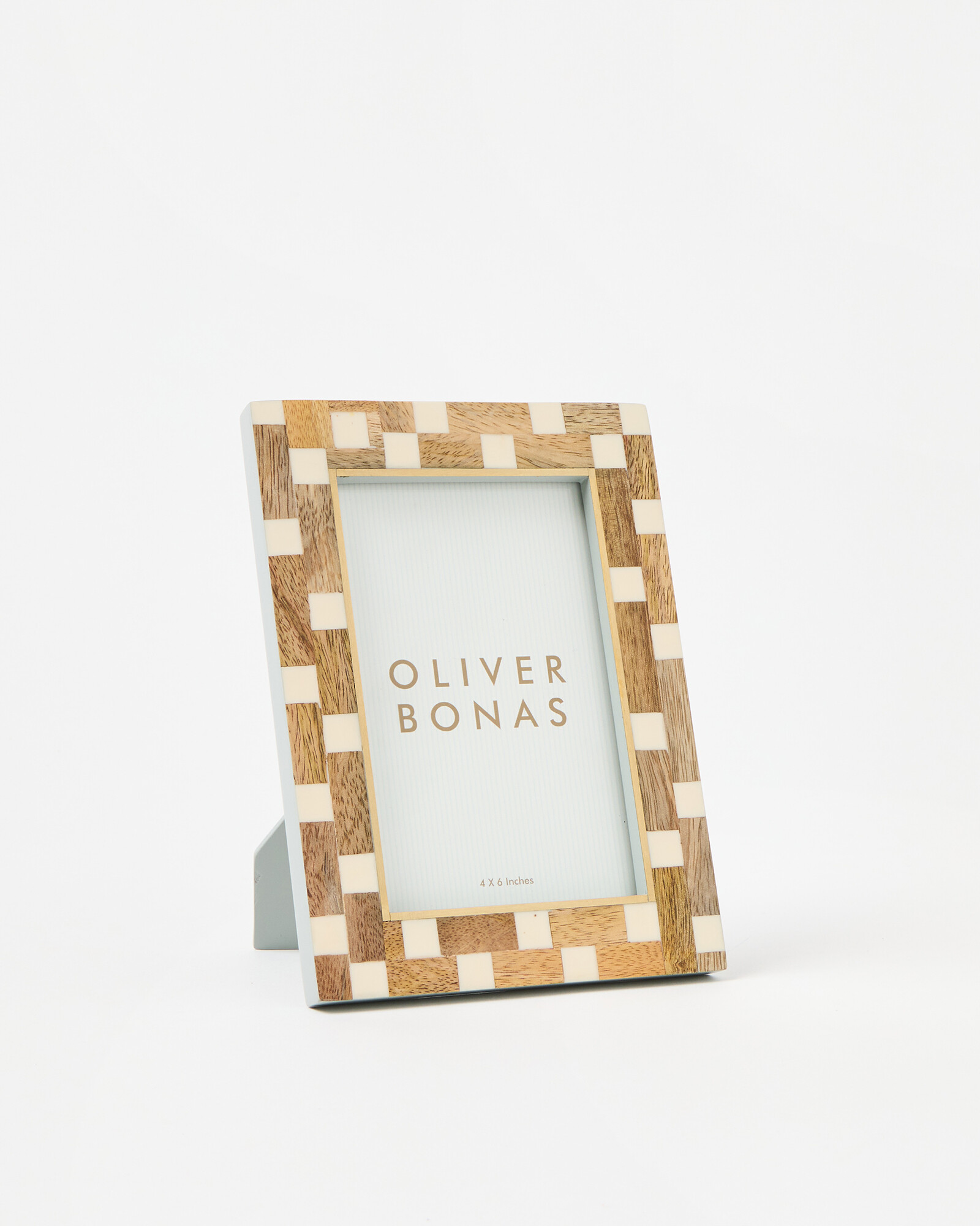 Mika Chequerboard Mango Wood Photo Frame 6x4"