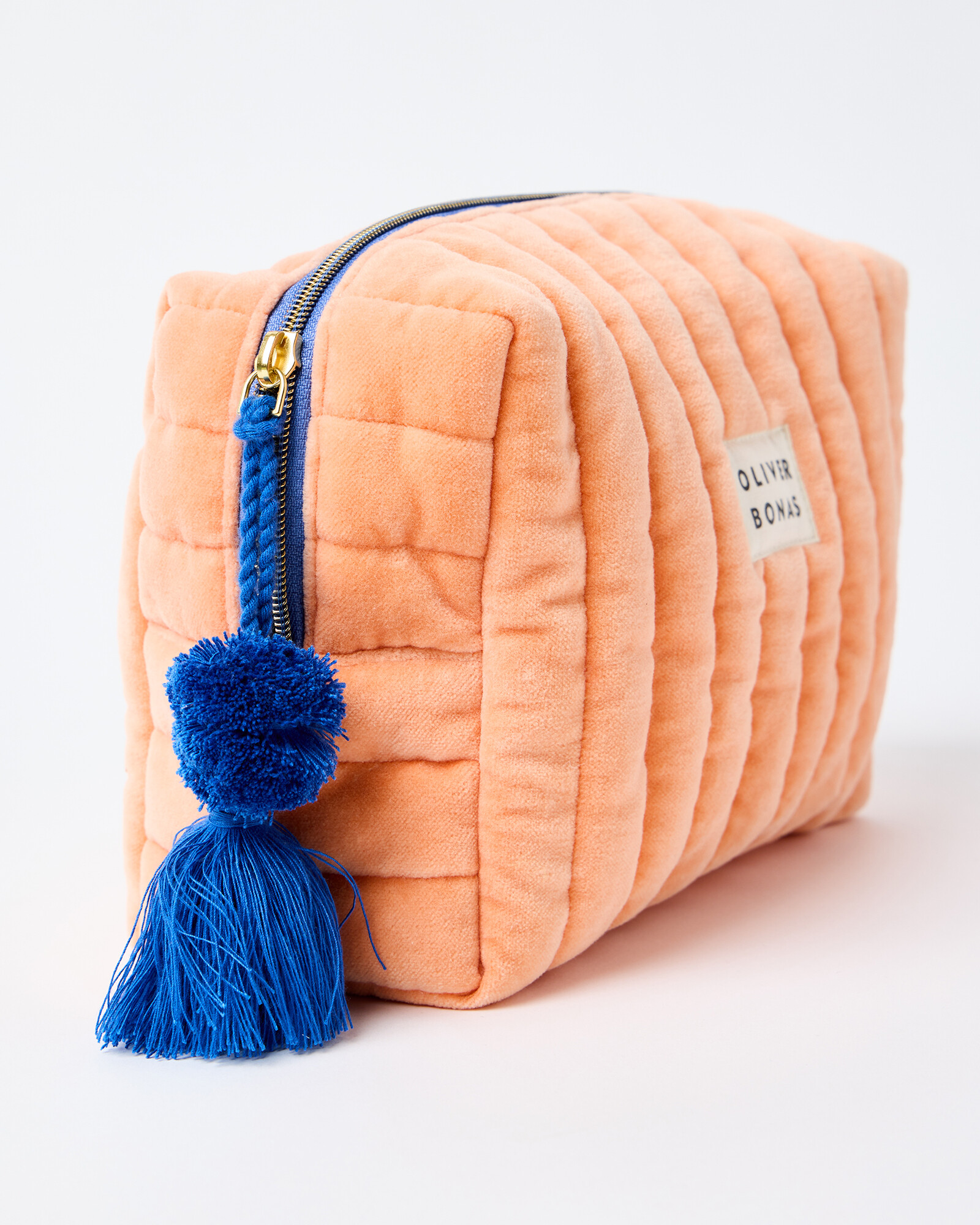 Doves of Peace Velvet Wash Bag - Spiced Coral