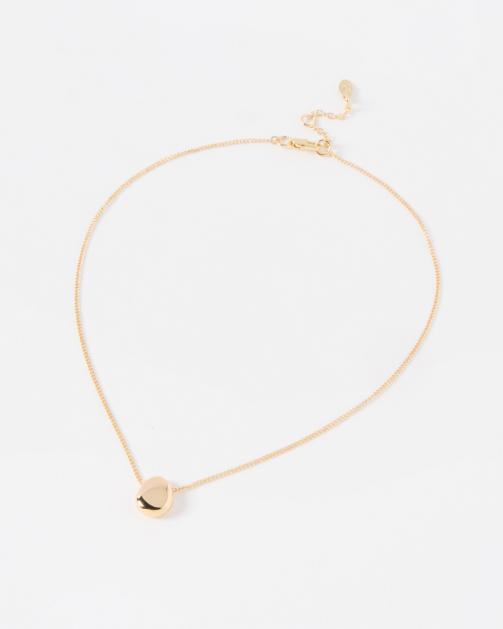 Zabel Gold Tone Pebble Pendant Necklace | Oliver Bonas