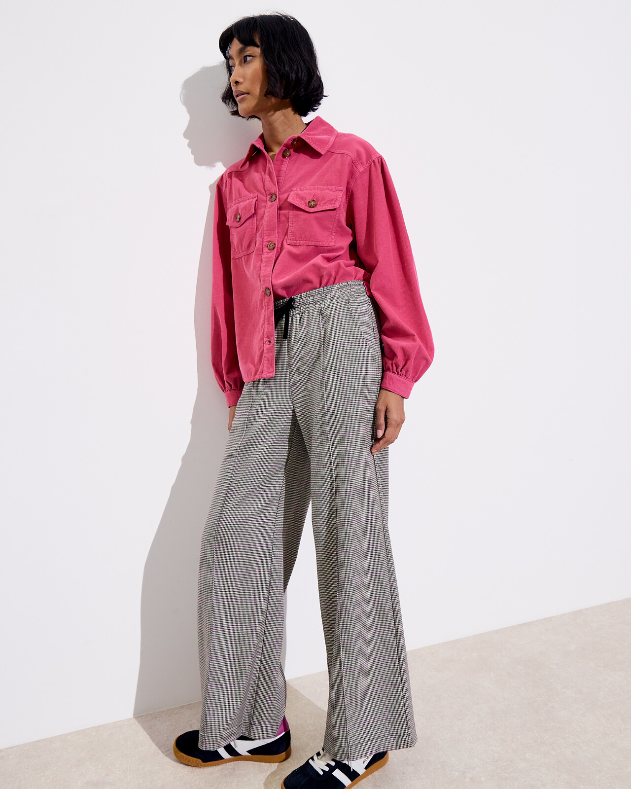 Oliver Bonas pink berry corduroy zip front mid length dress medium UK 14 new bnwot